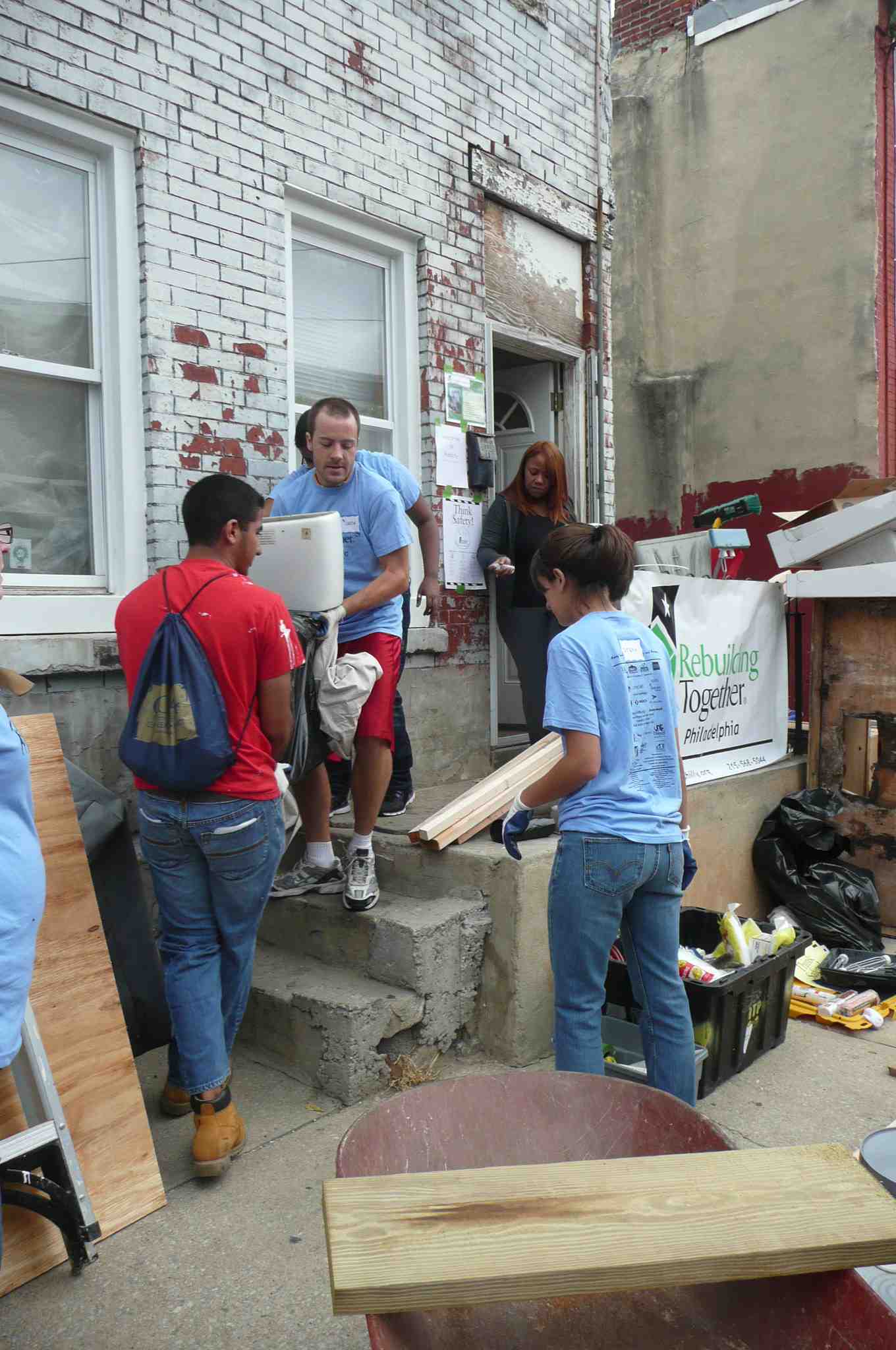 Rebuilding Together volunteers removed a toilet from one resident’s house. | Philadelphia Neighborhoods