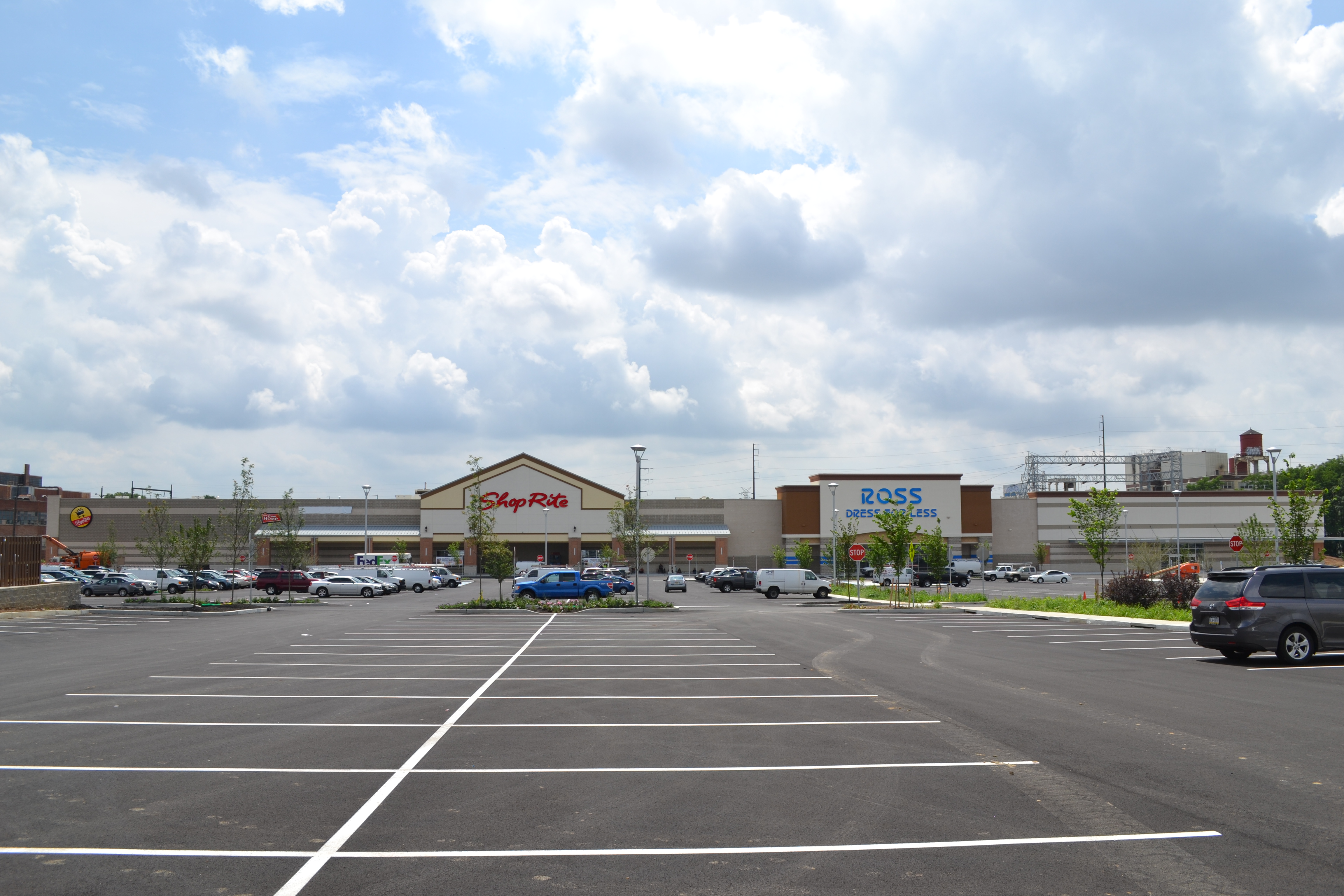 In addition to bus service, the 220,000 square-foot shopping center has ample parking