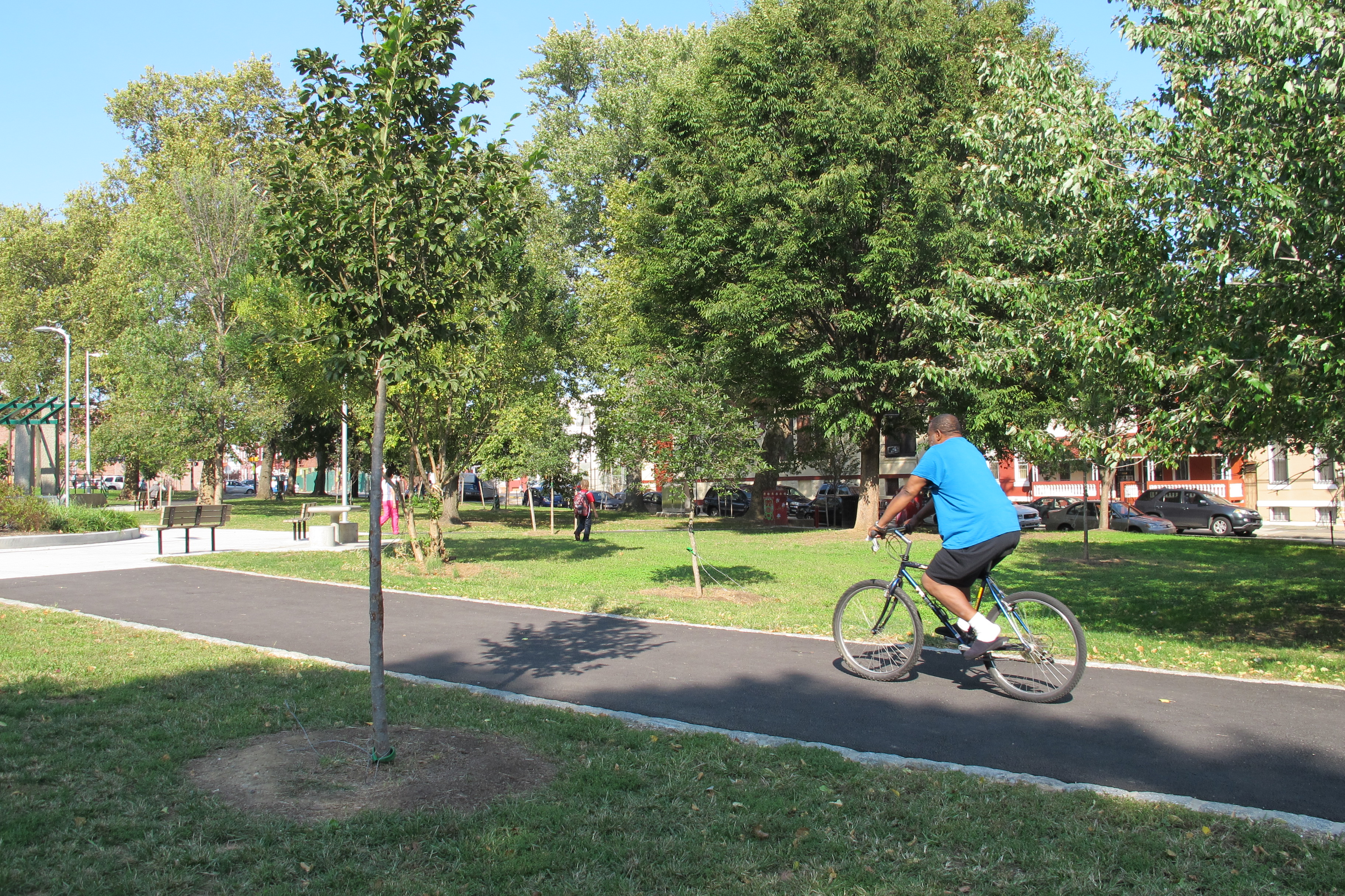 New trees and walkways are among the recent improvements to Fairhill Square