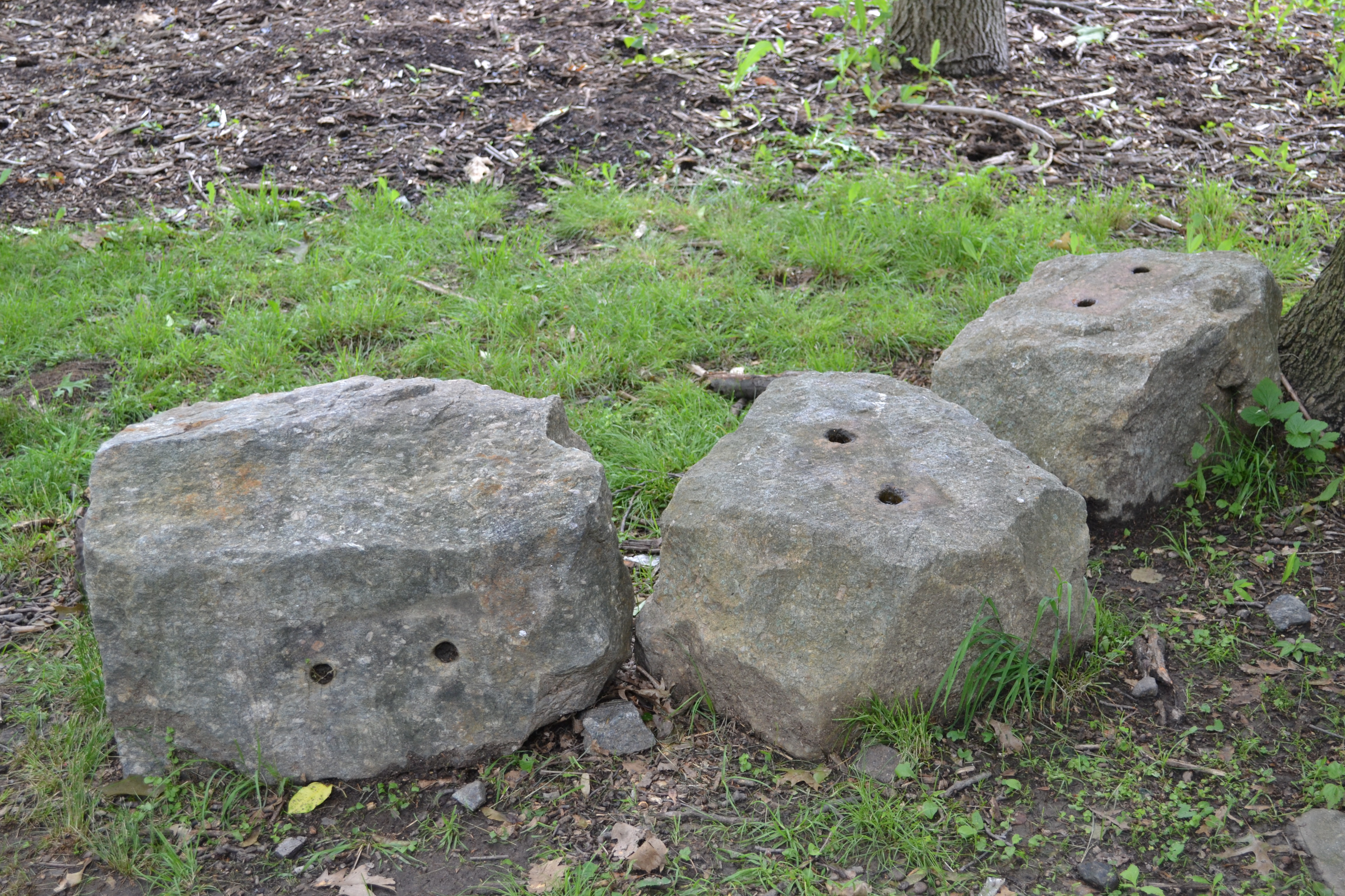 Old sleeper stones can be found in the trailhead park