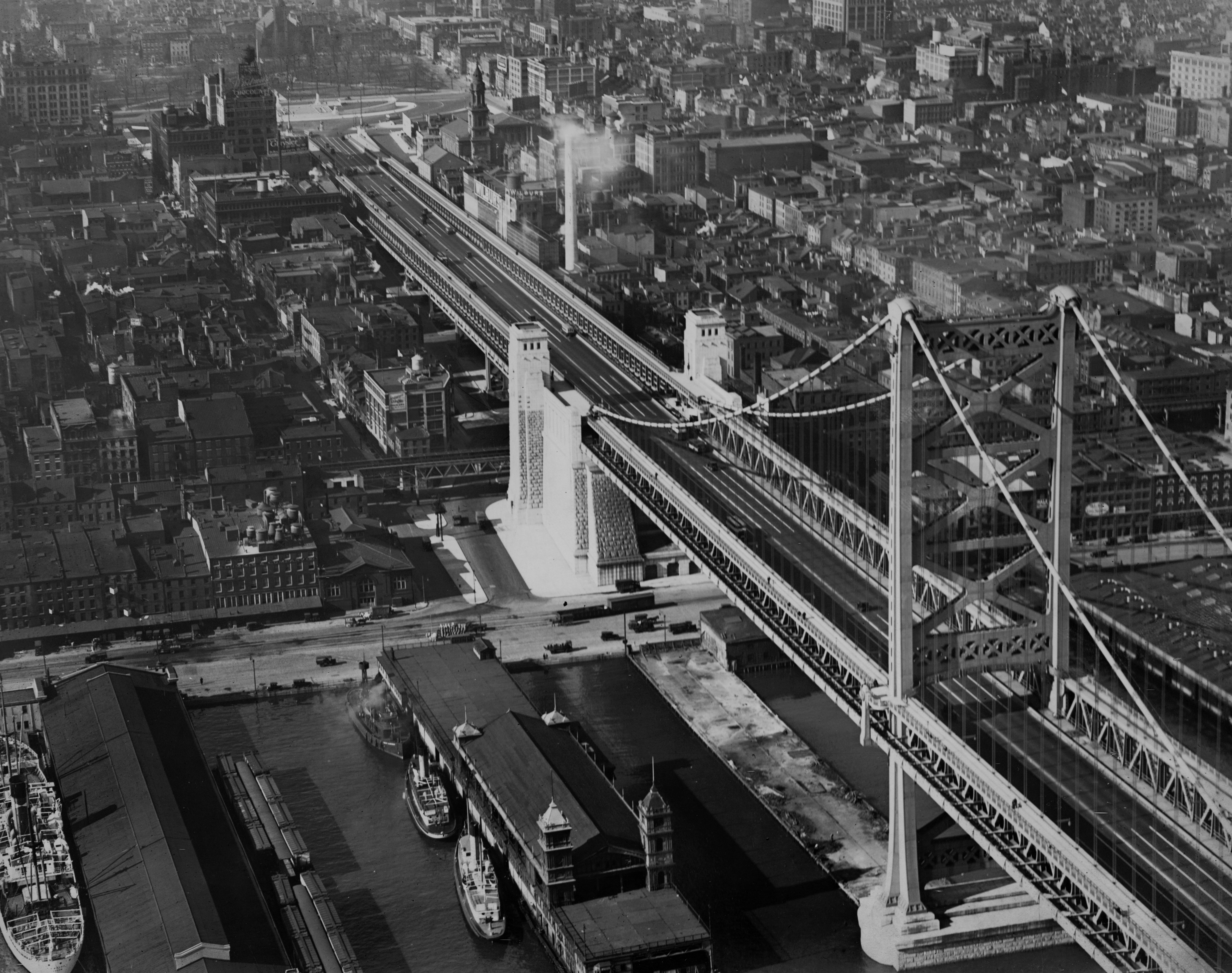 Philadelphia Bridge approach showing pier abutment, 1926 (Image no. 6801)