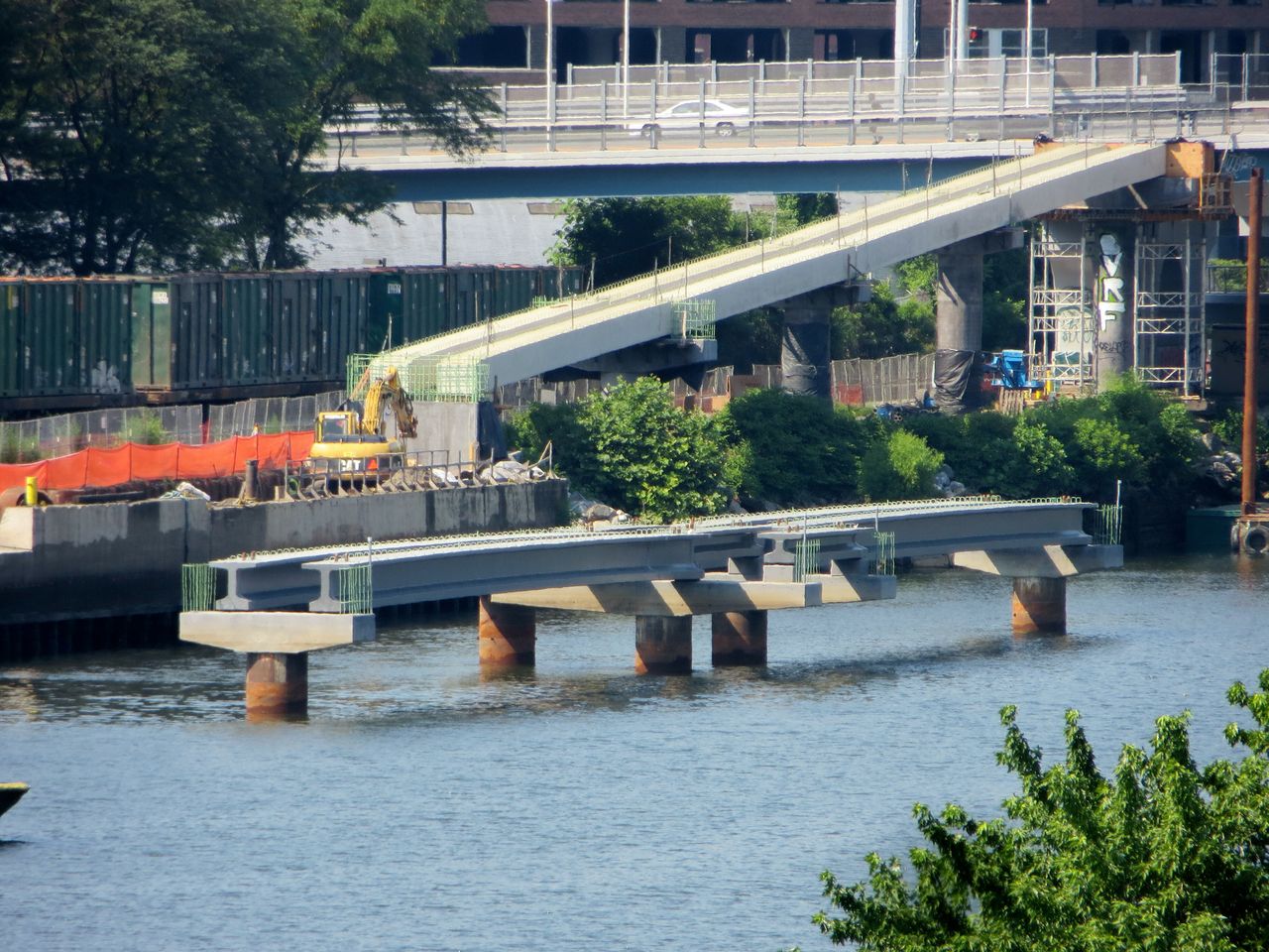 The boardwalk will feed into the ramp at the base of the South Street Bridge