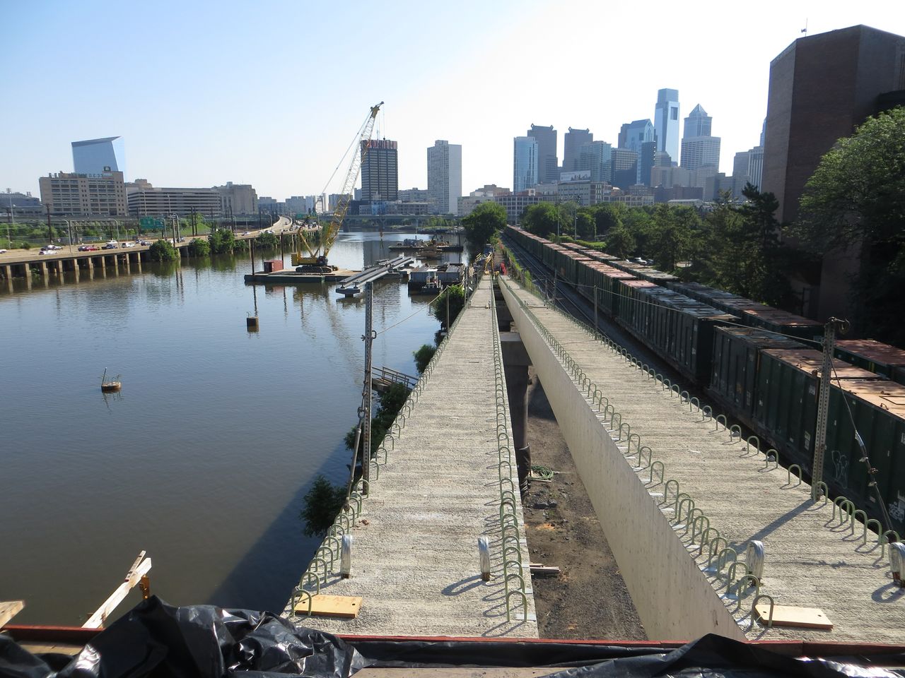 Looking down the future ramp, onlookers will find a clear Center City skyline view