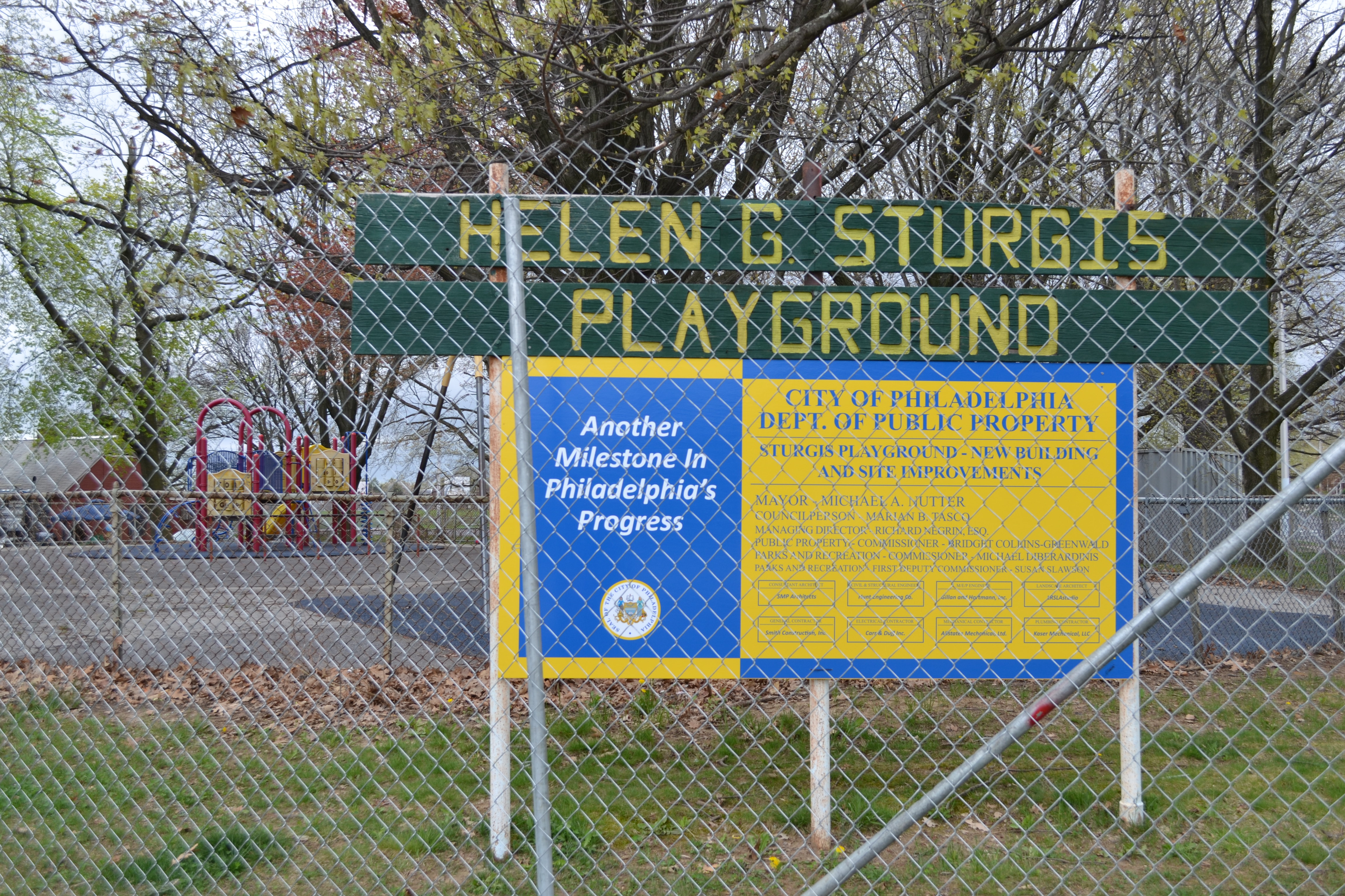 Project leaders broke ground on the Helen Sturgis Playground renovation