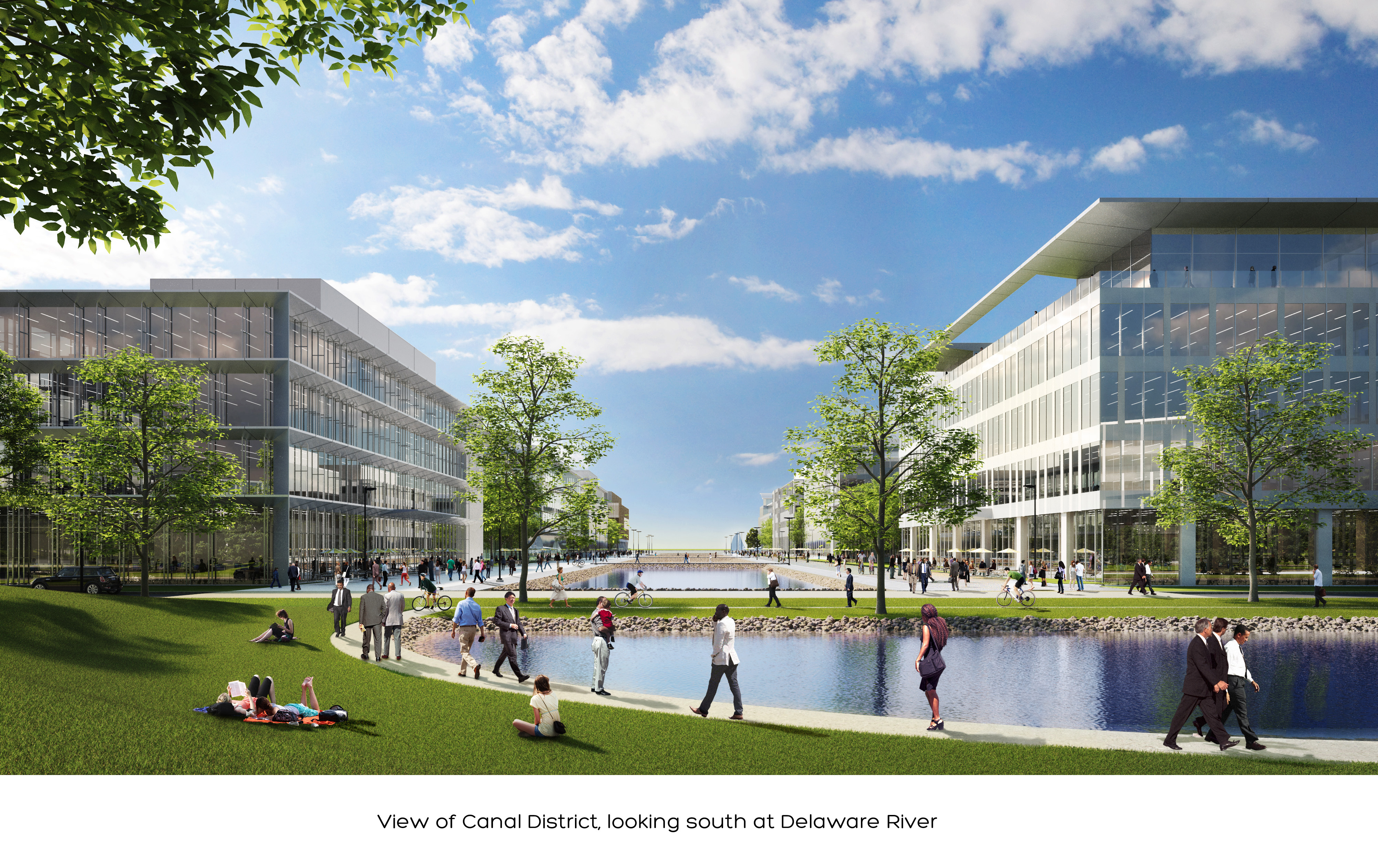 Rendering of canal district at Navy Yard