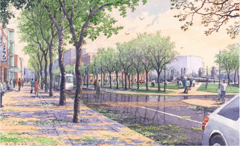 Rendering of possible South Bank campus entrance