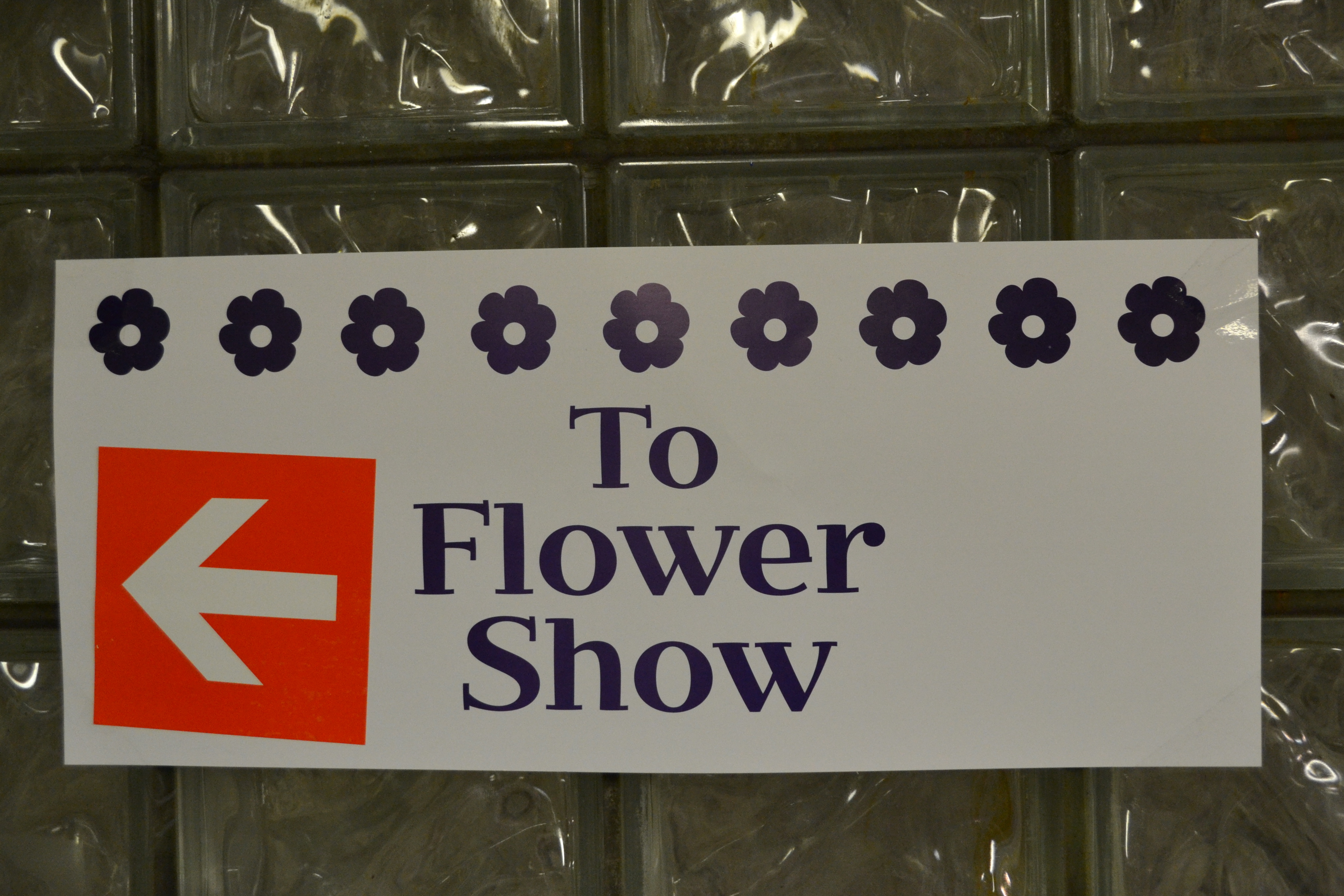SEPTA added signs in nearby subway stations directing riders to the Flower Show