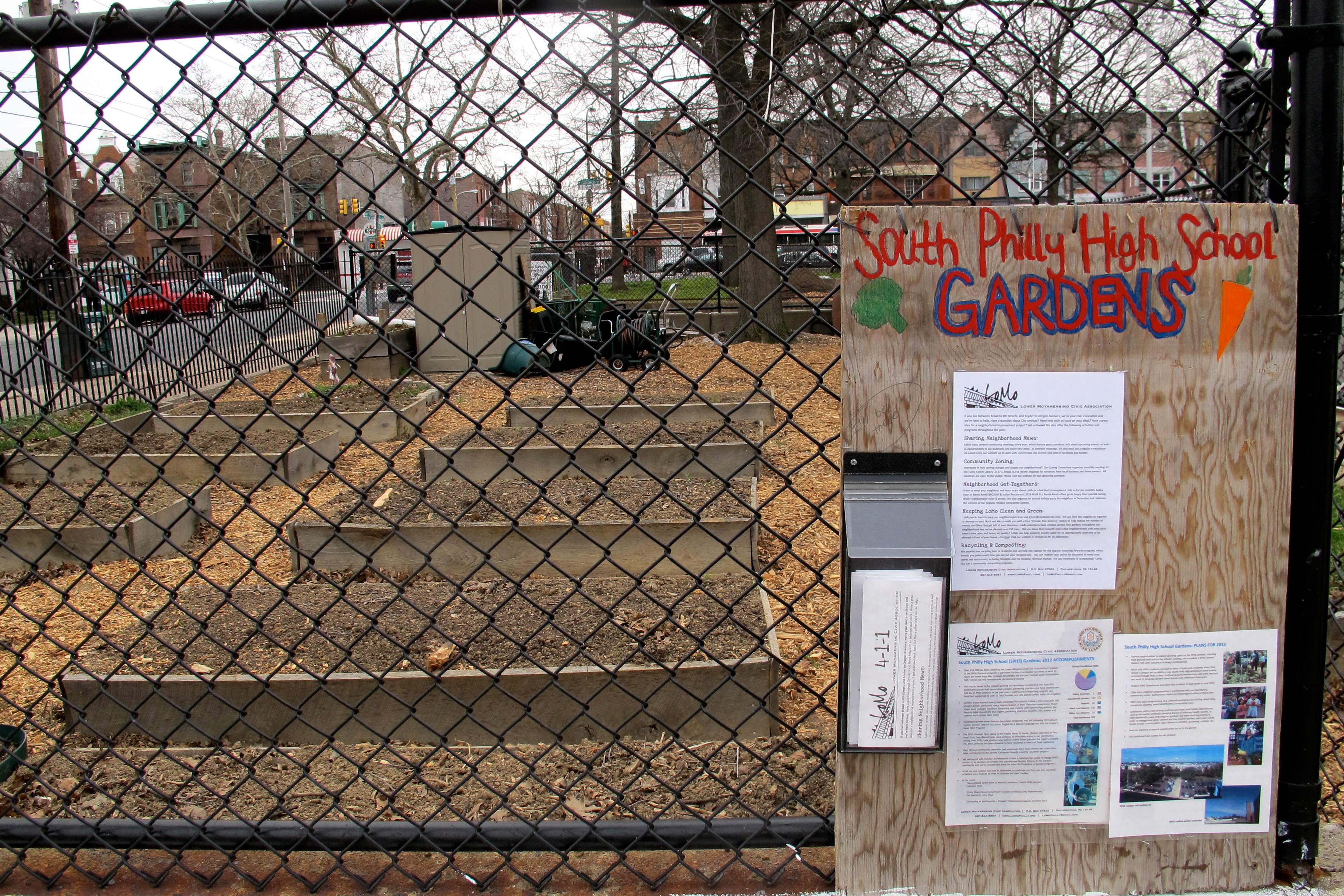 South Philly High School Gardens await spring plantings.