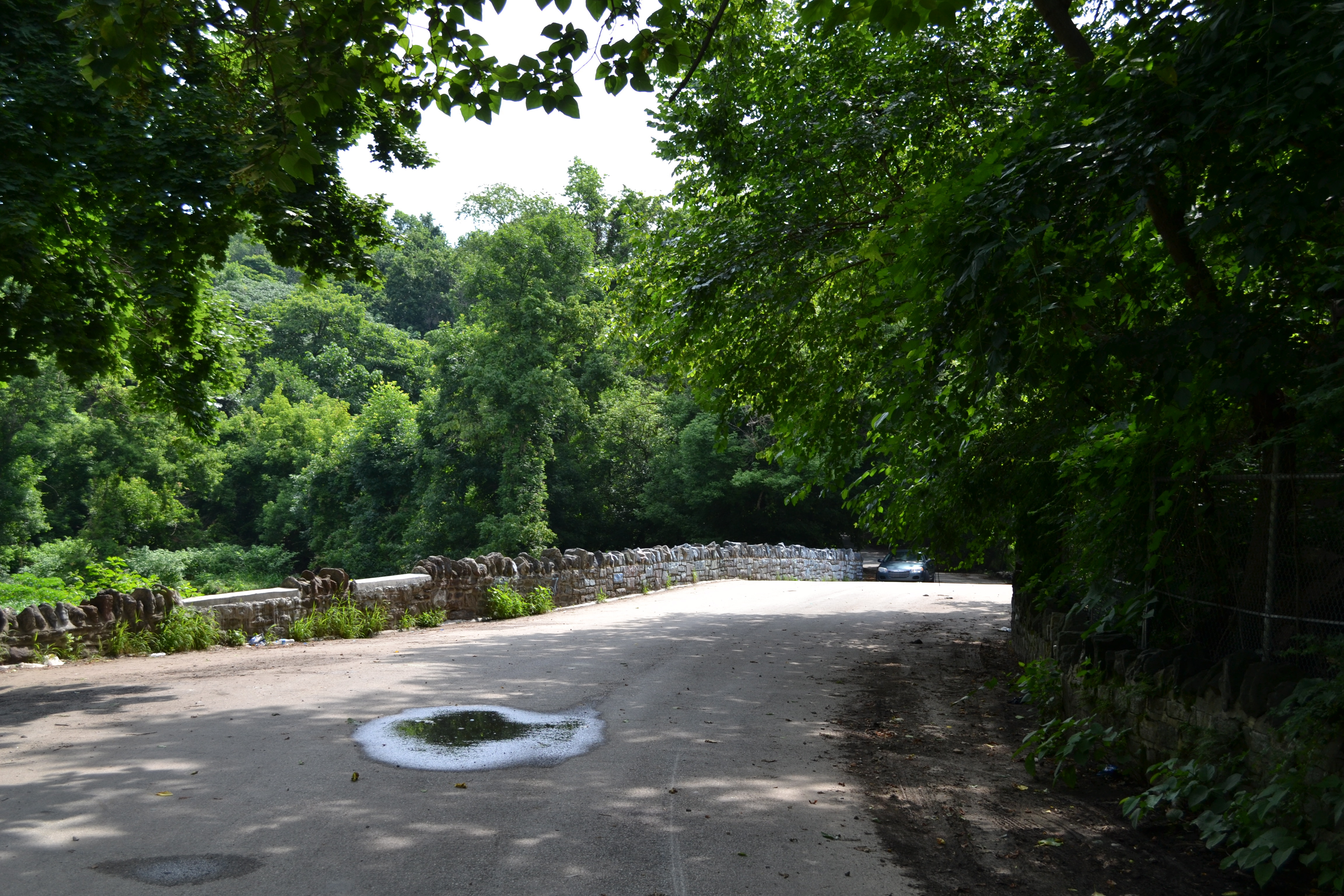Tacony Creek Park, The trail crosses Fisher's Lane Bridge, one of the oldest bridges in Philadelphia County
