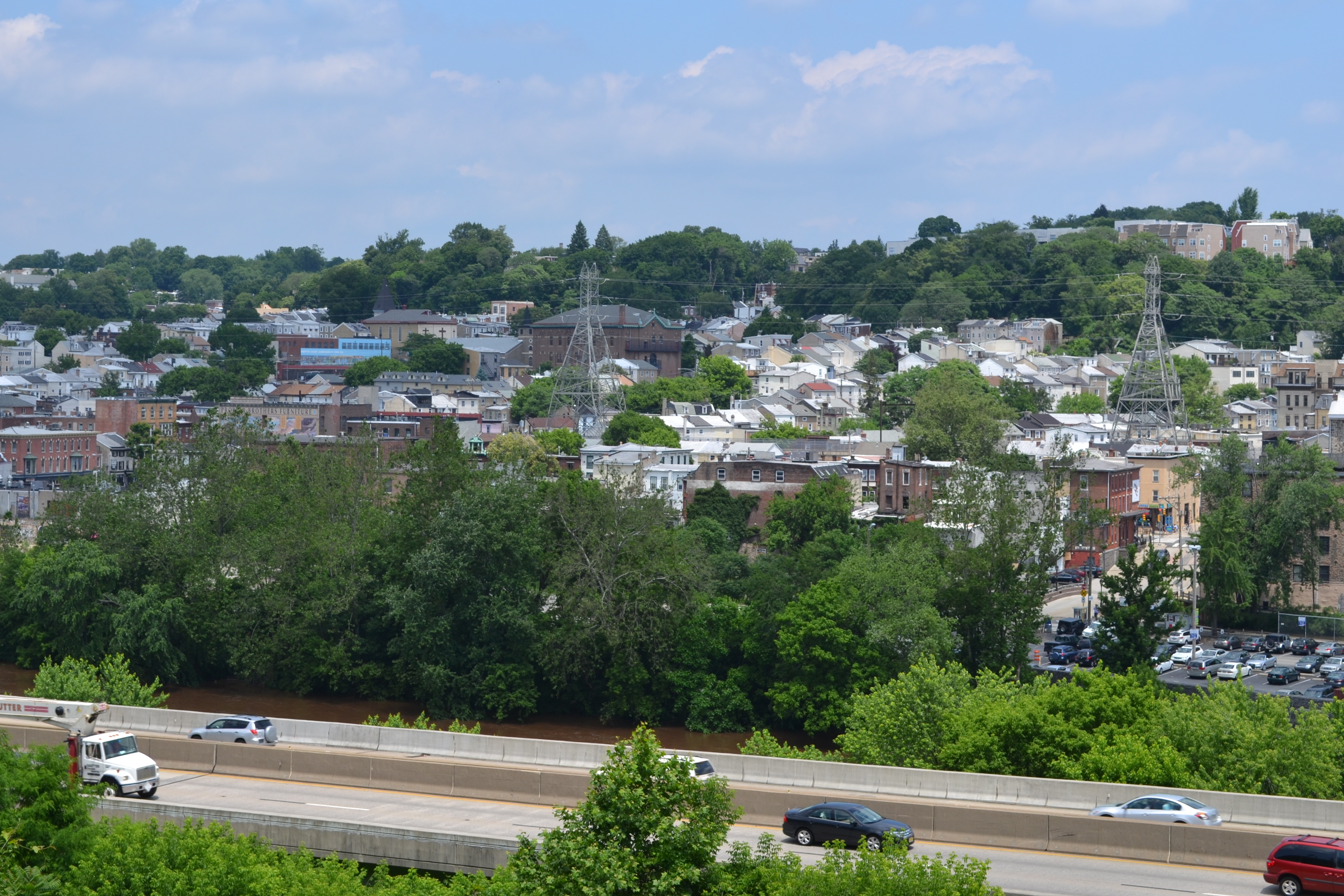 The trail offers a sweeping view of Manayunk