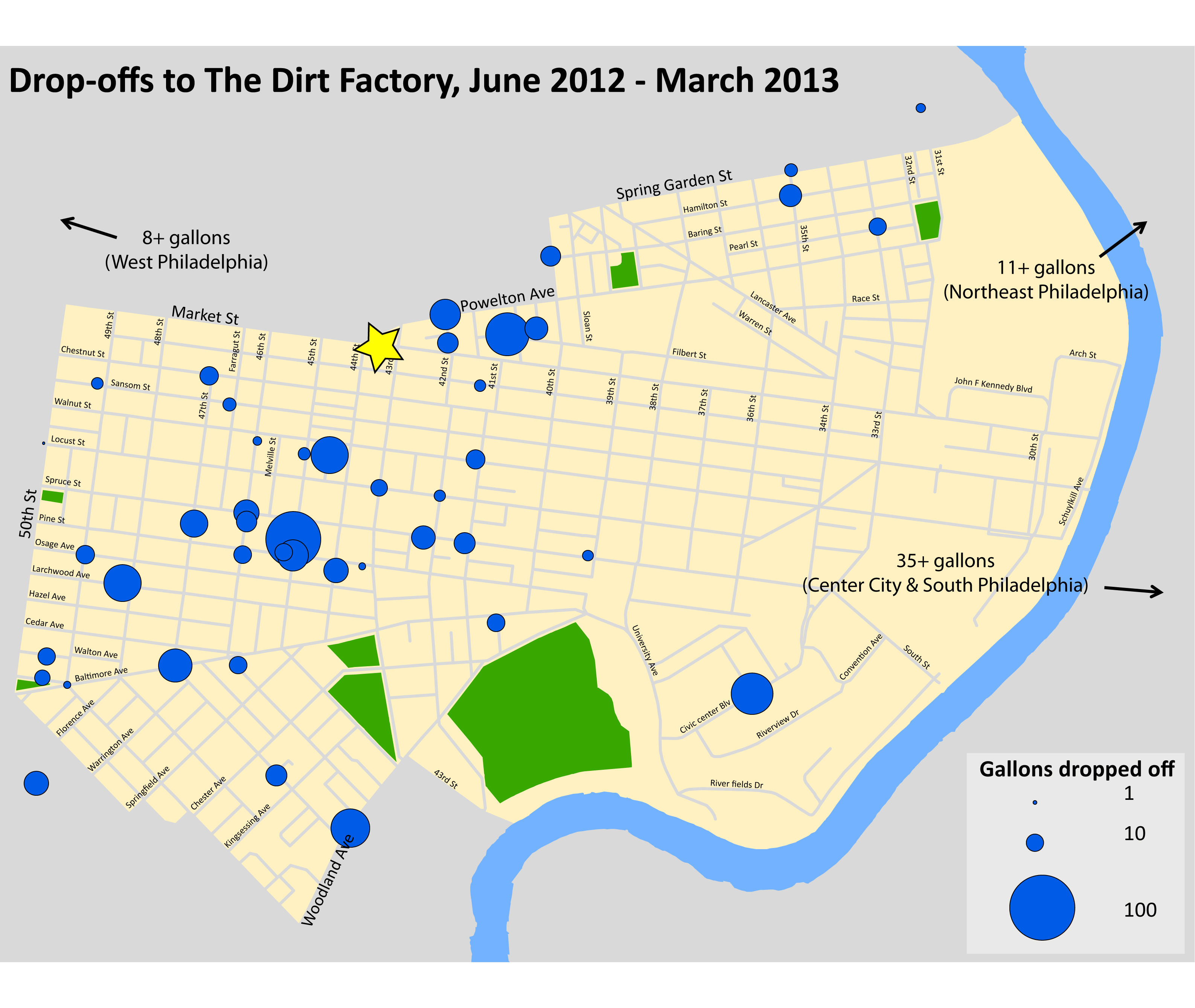 This catchment map shows where The Dirt Factory's compost comes from, Courtesy of UCD