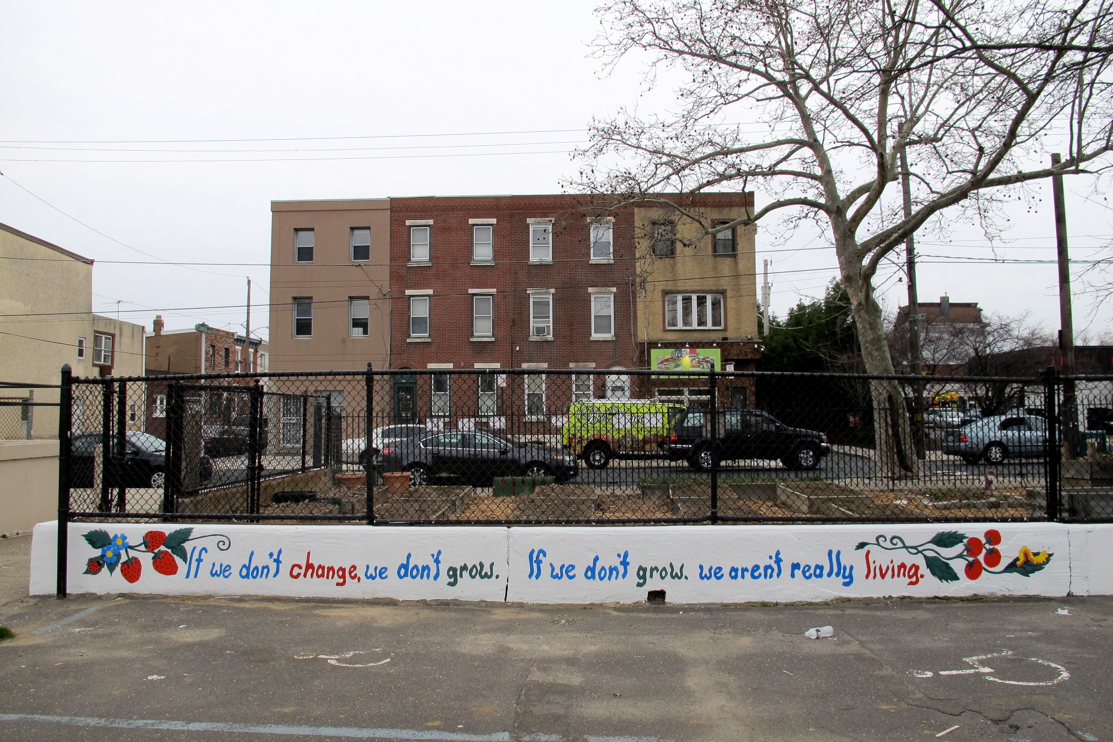 This garden wall was painted by City Year volunteers during spring break.