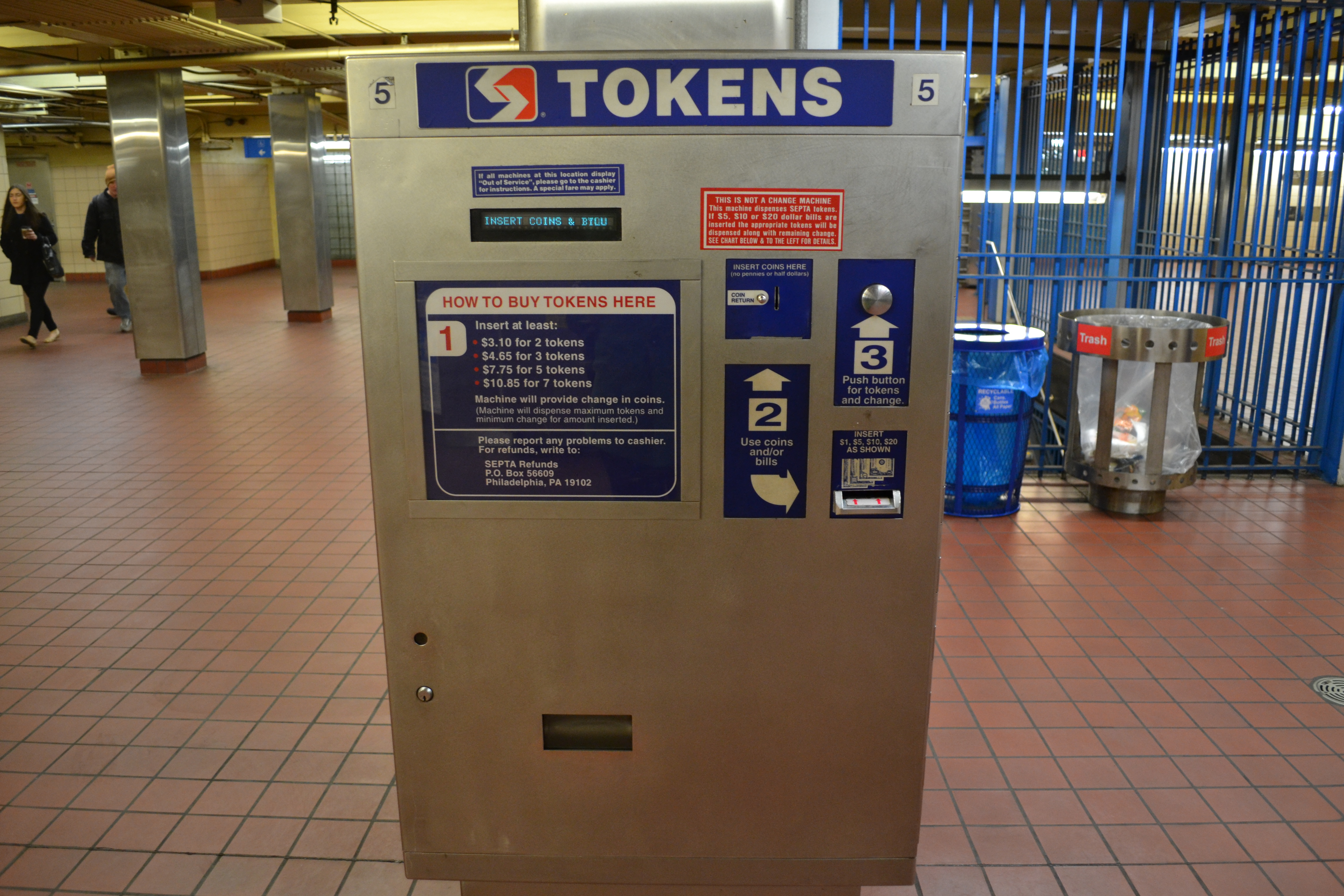 Twenty-four of SEPTA's Broad Street and Market Frankford Line stations lack token vending machines