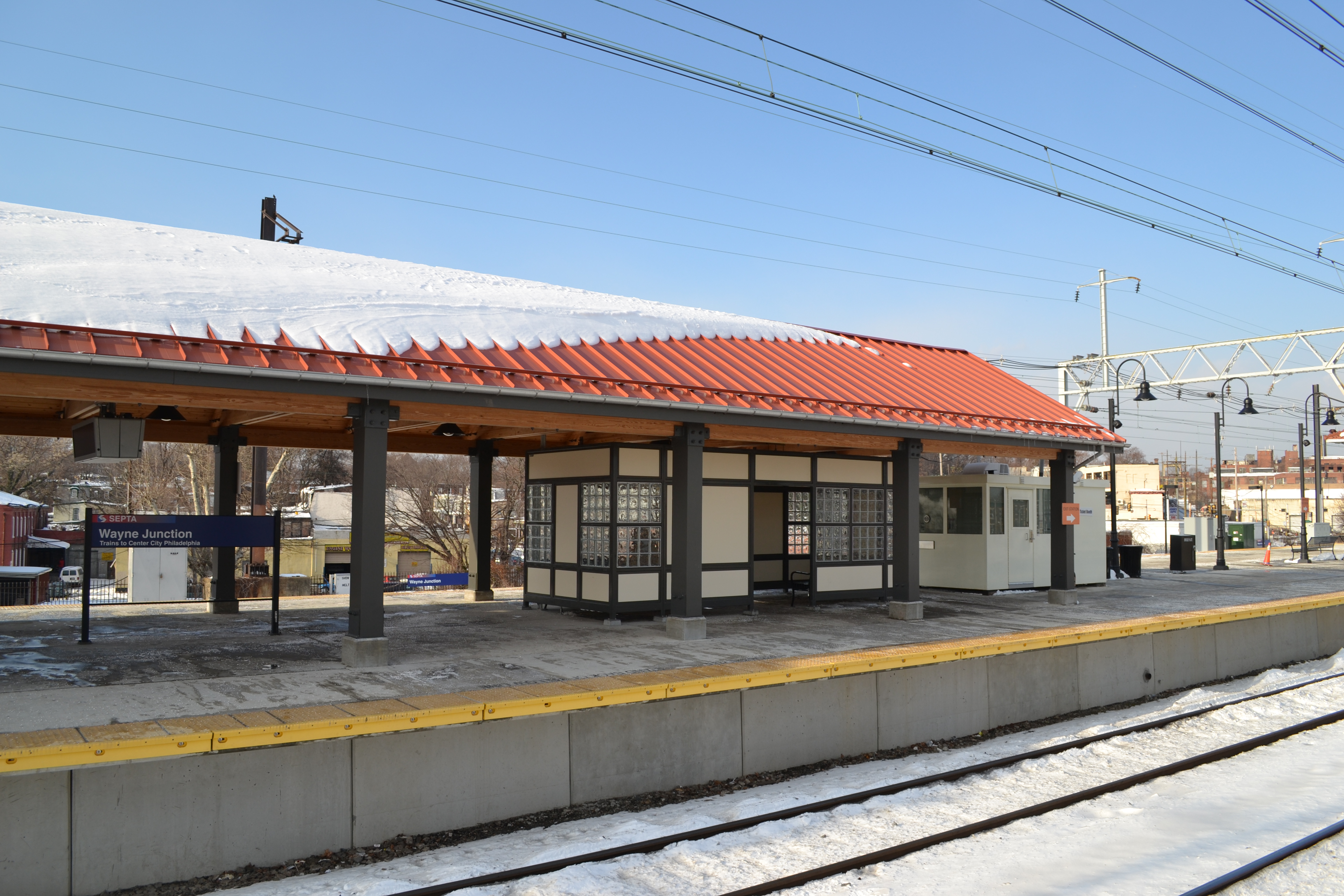 A new passenger canopy was installed next to the station building