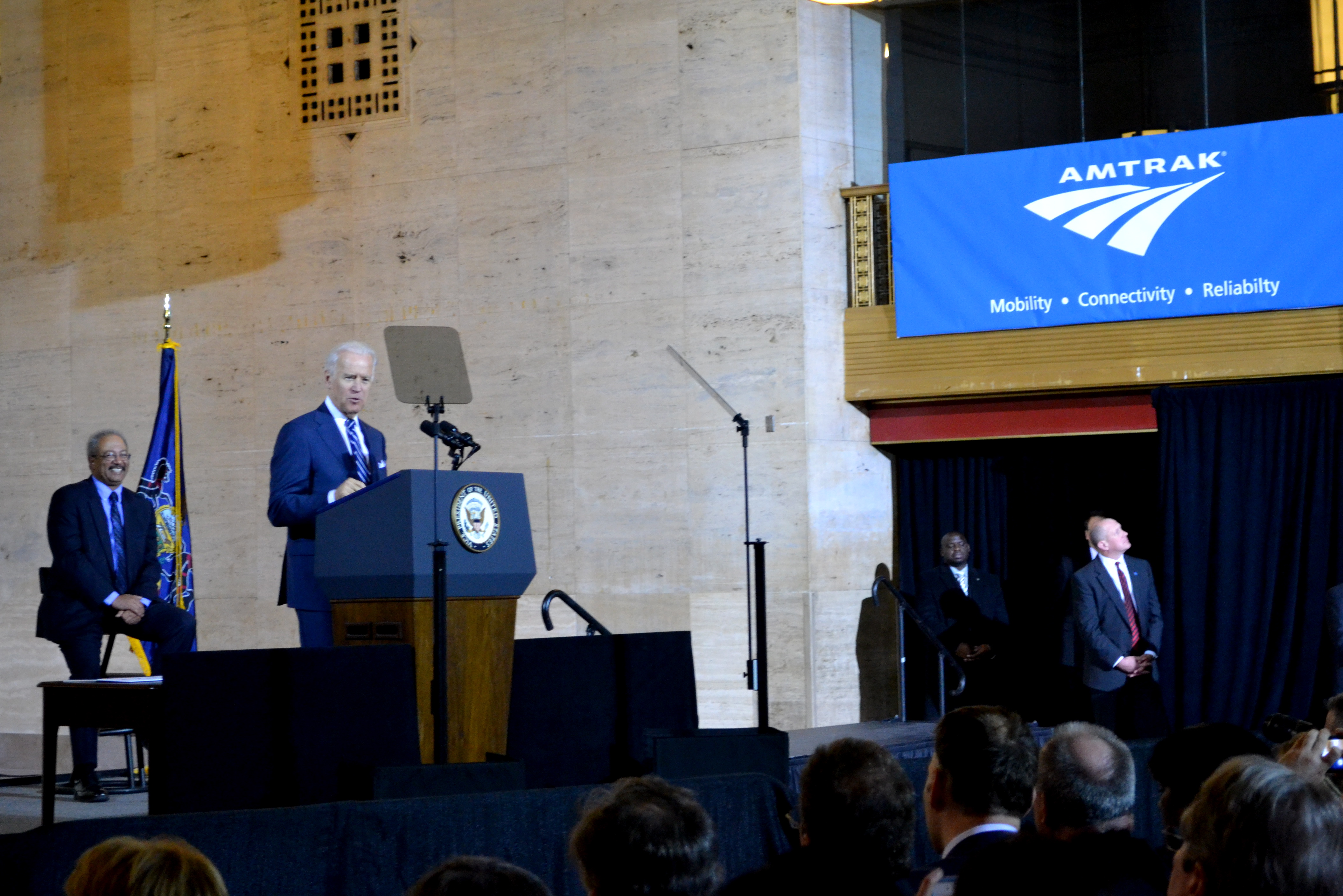 Biden spoke of the importance of investing in and modernizing rail infrastructure 