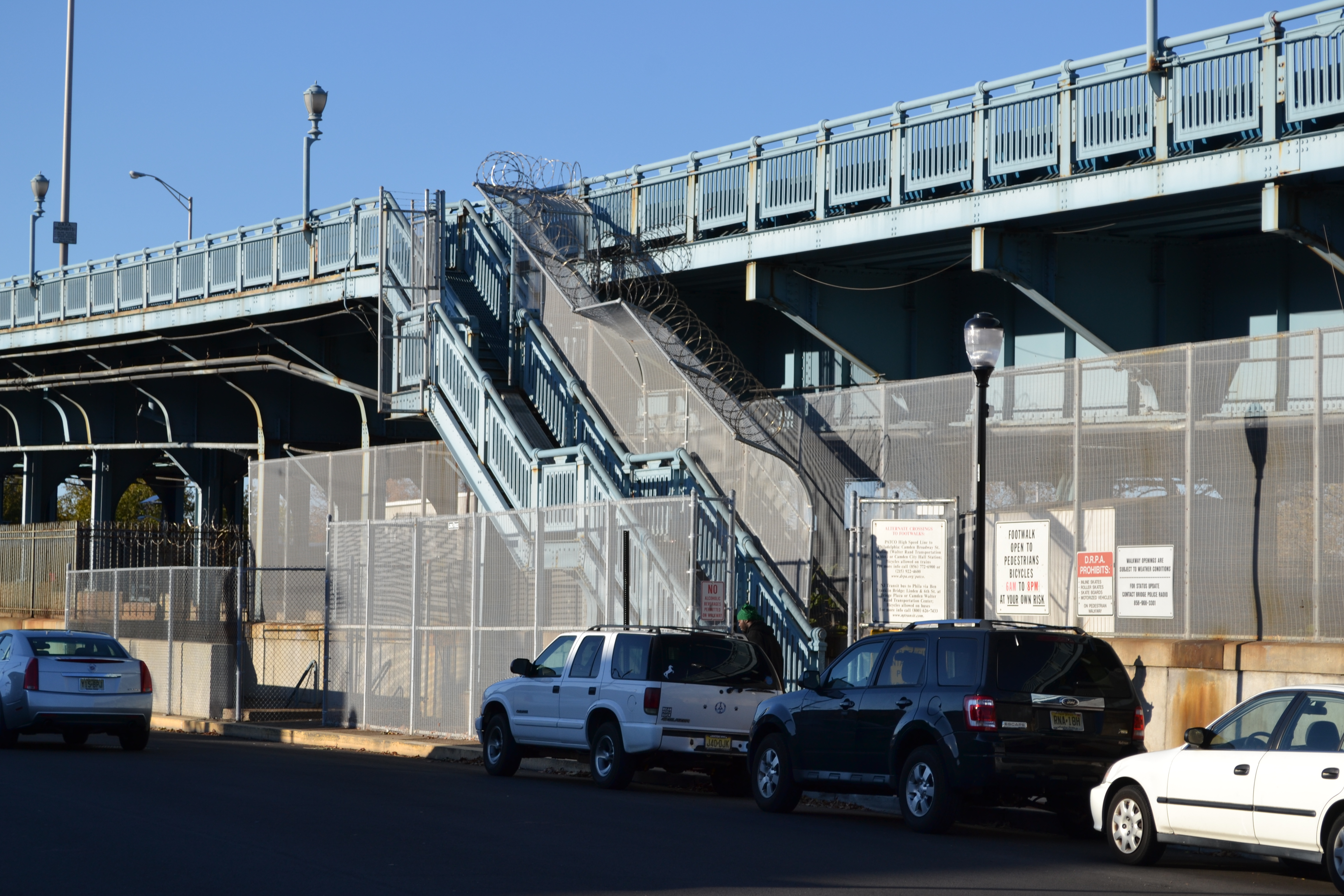 DRPA received $400,000 to replace the stairs up to the Ben Franklin Bridge with an ADA-compliant bicycle and pedestrian ramp