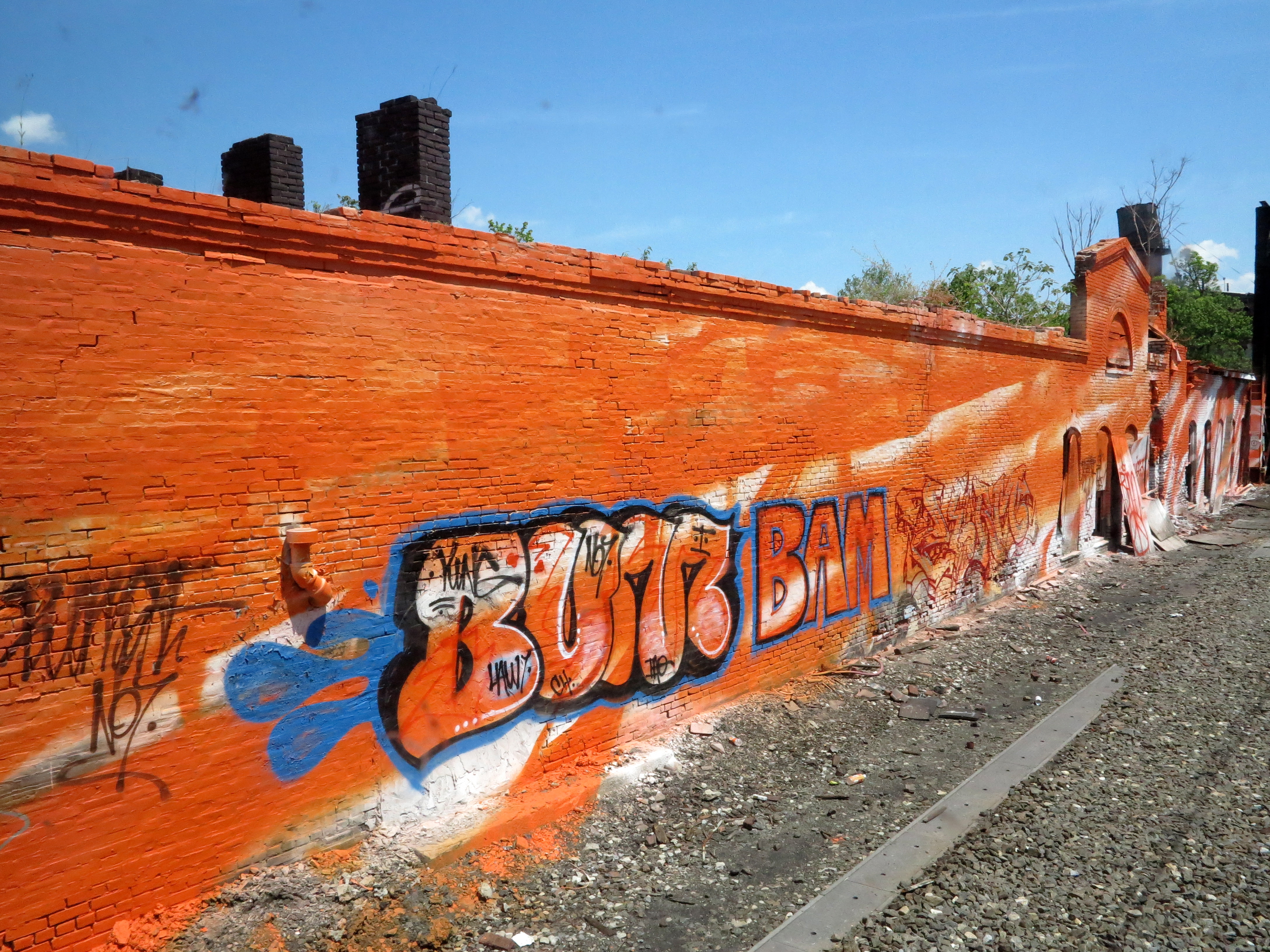 Graffiti begins to reclaim the walls