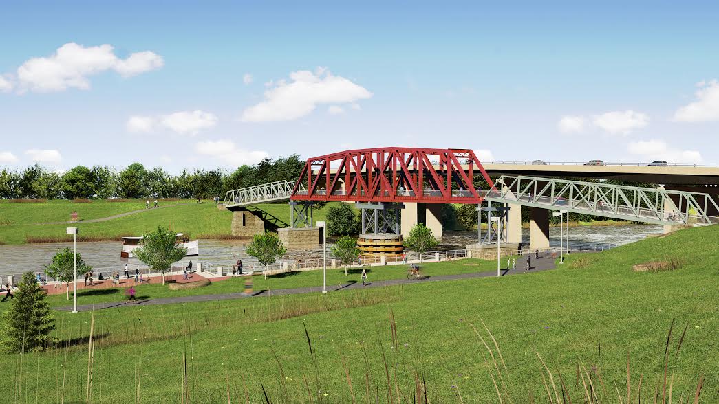 Original, discarded rendering of Grays Ferry pedestrian bridge | courtesy of Schuylkill River Development Corporation