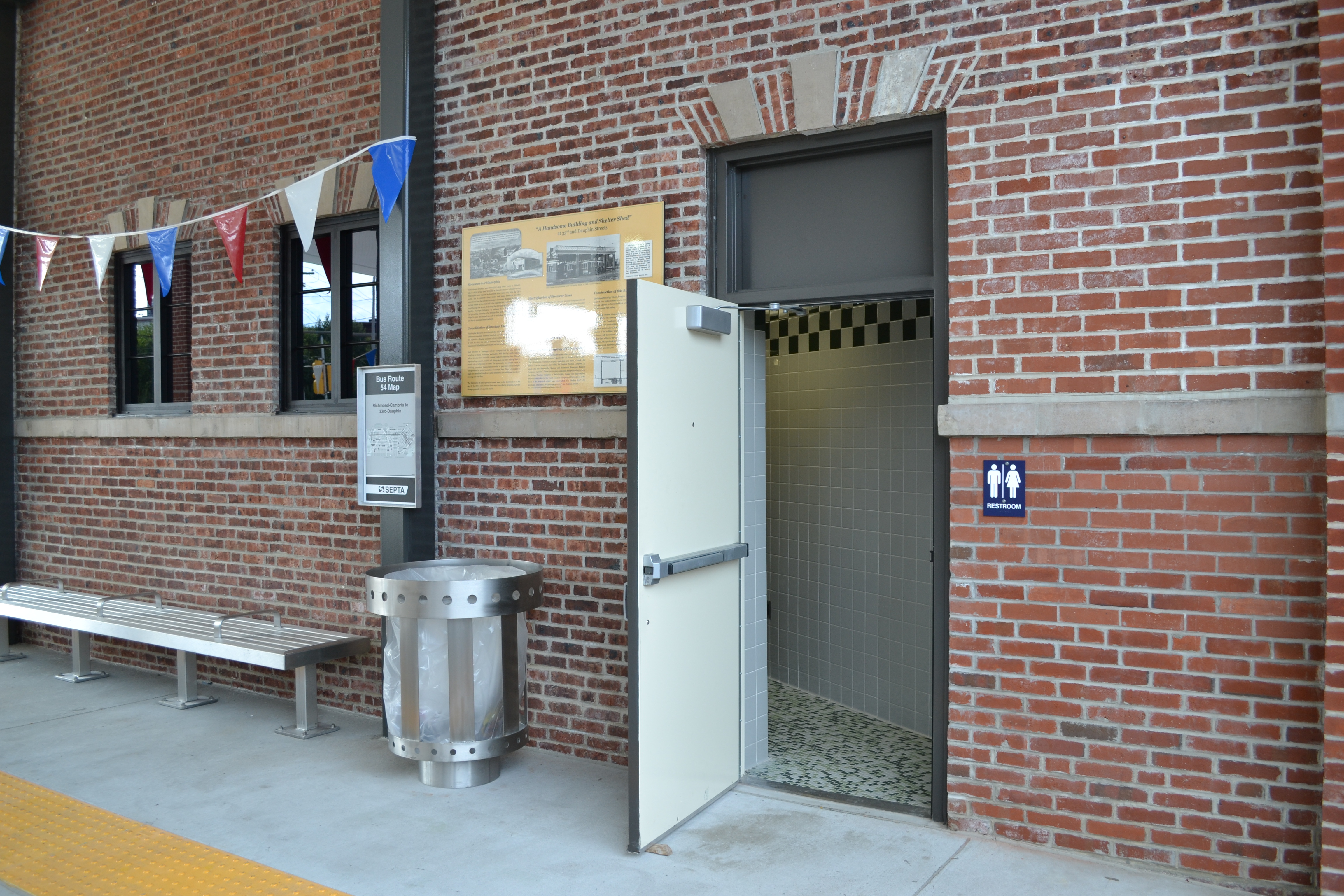 In addition to shelter, the bus loop provides bathrooms for passengers and SEPTA employees
