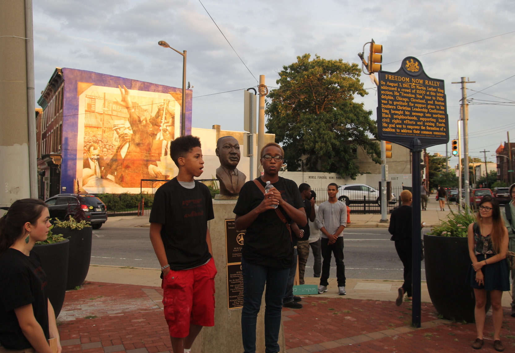 Mixplace Studio students spoke at the historic spot Dr. Martin Luther King, Jr. led the Freedom Now Rally