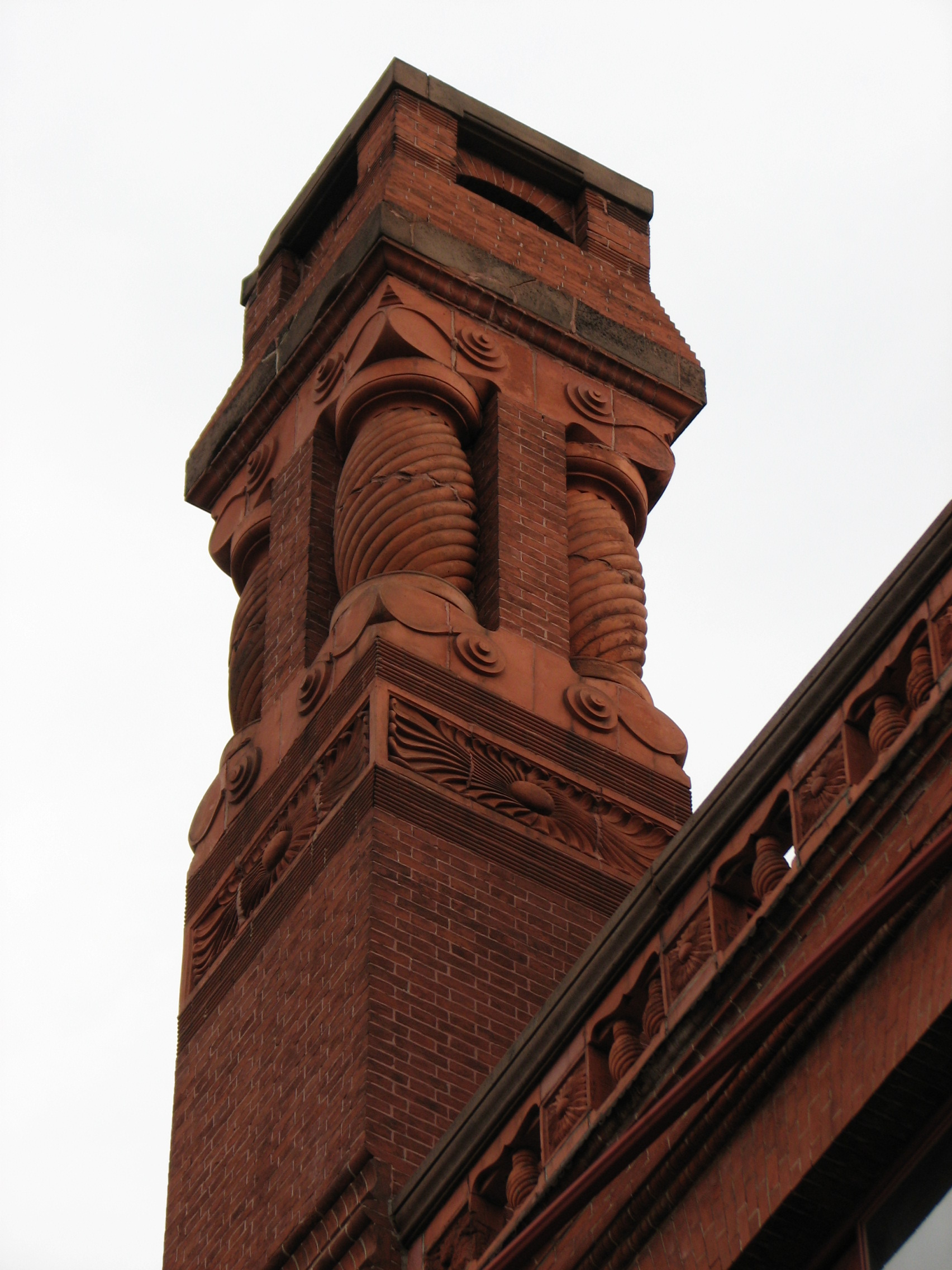 The chimney rises another 12 feet above the roof of the Lippincott House.