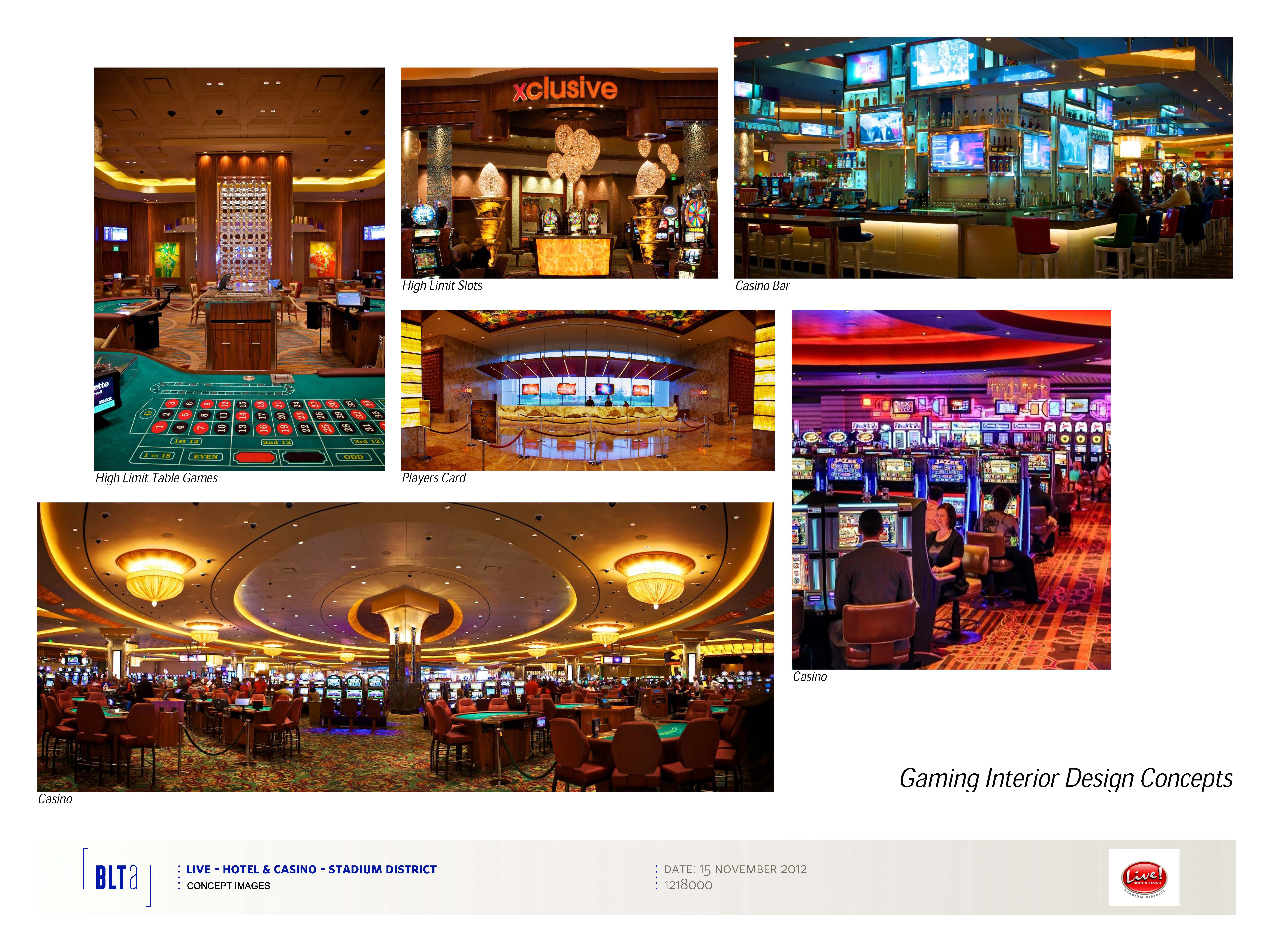 Live! Casino gaming interior design concepts