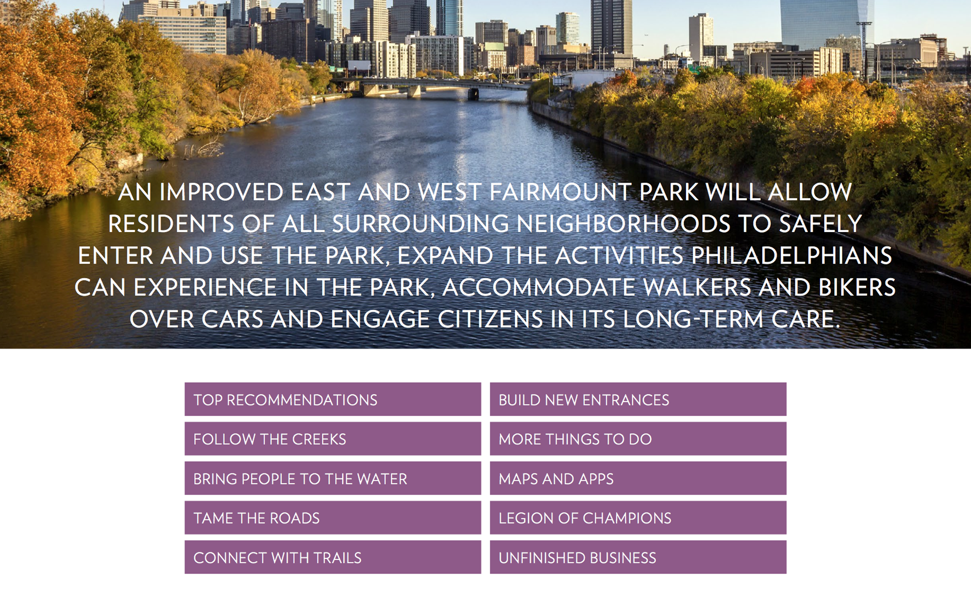 The New Fairmount Park: Vision
