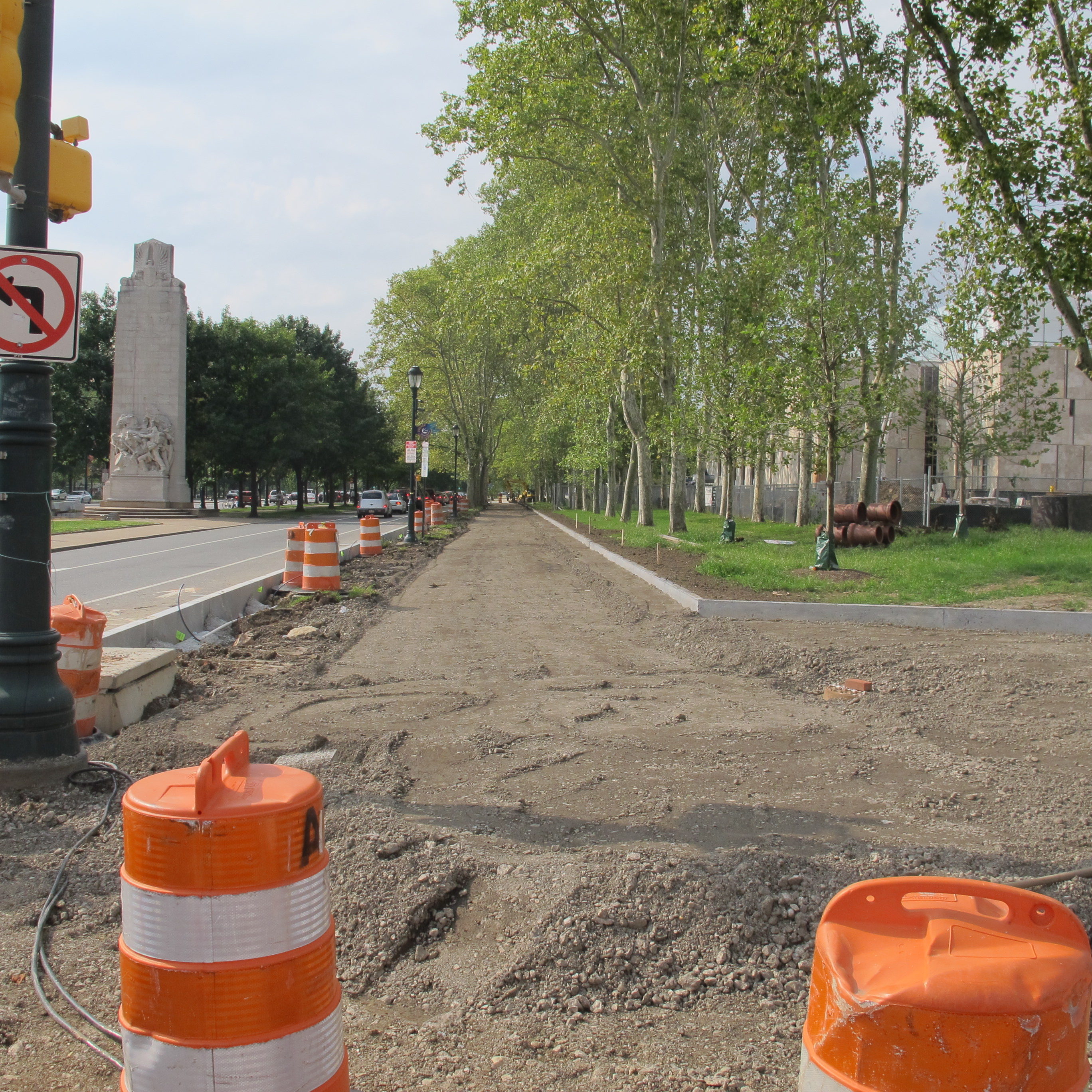 Parkway streetscape improvements in progress. August, 2011