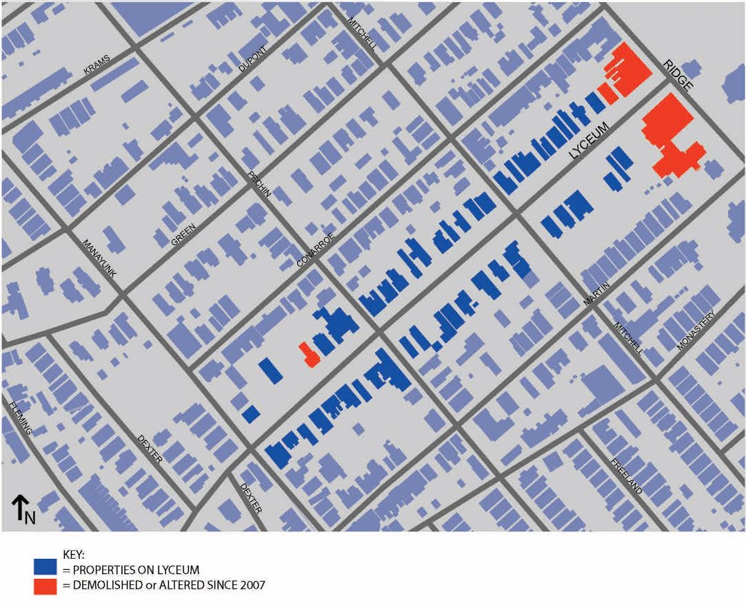 Recent demolitions on Lyceum Avenue