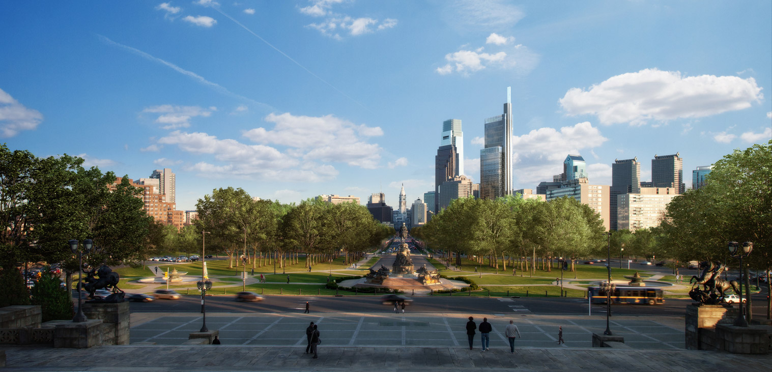 Rendering of Comcast Innovation & Technology Center | Foster + Partners