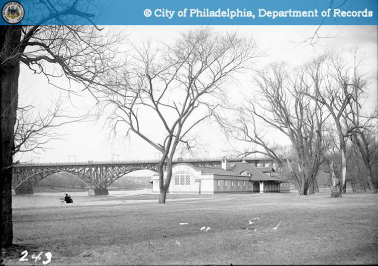 Strawberry Mansion Canoe Club and Trolley Bridge - 1915 | Department of City Transit, PhillyHistory