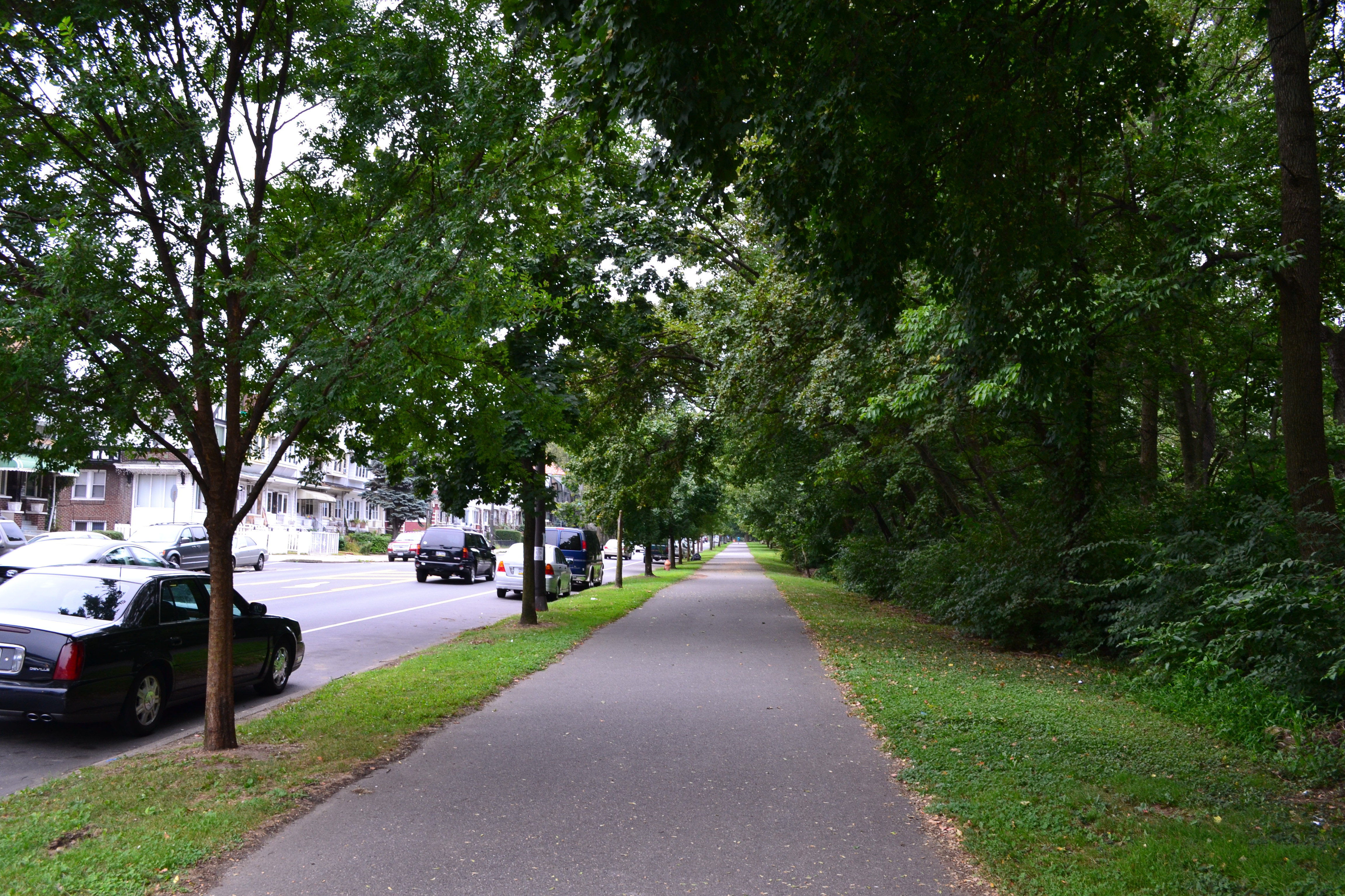 The Cobbs Creek Trail is a mostly off-road, paved trail that runs along Cobbs Creek Park from 63rd and Market streets to approximately 70th Street and Woodland Ave