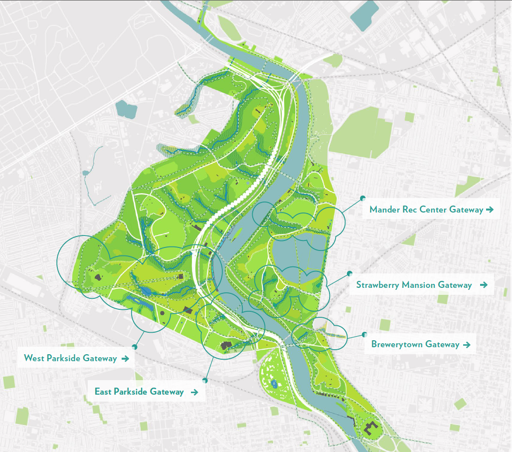 The New Fairmount Park plan focus areas