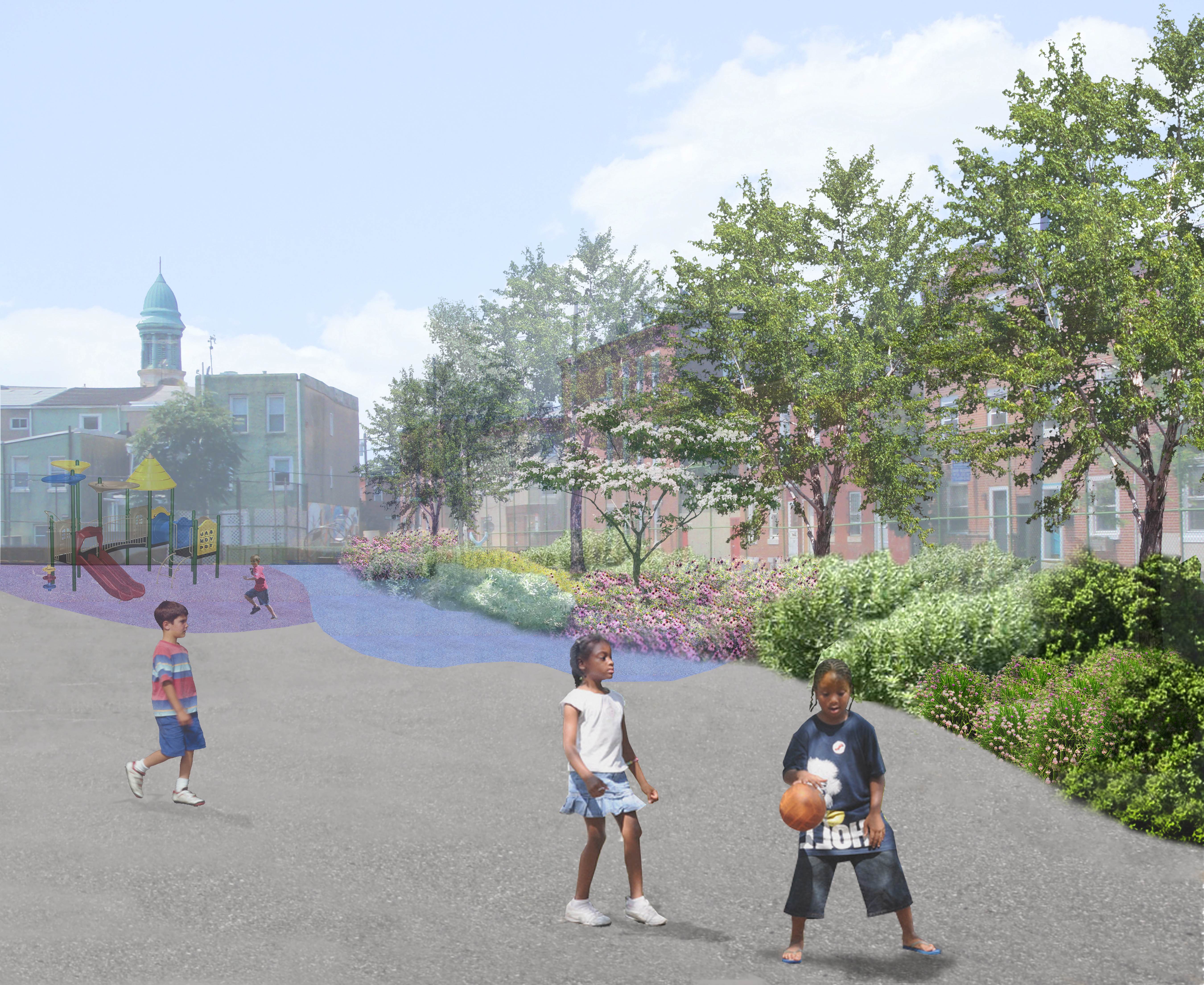 Three schools will receive the full PWD green stormwater management makeover, Rachel Ahern for the Philadelphia Water Department