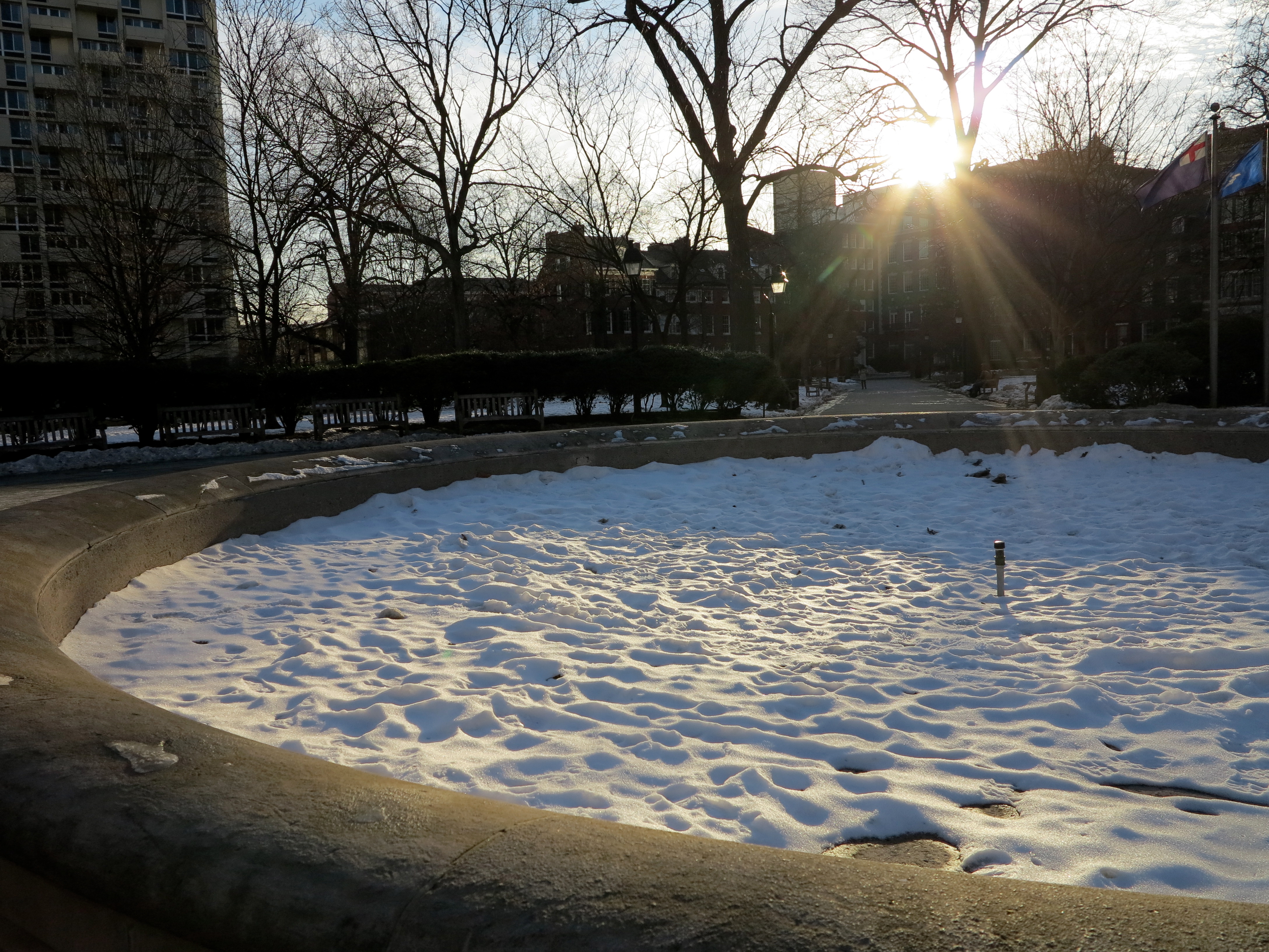 Washington Square snow fountain