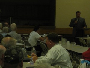 Bill Dolbow leads Tuesday night's Lawncrest Civic Association meeting