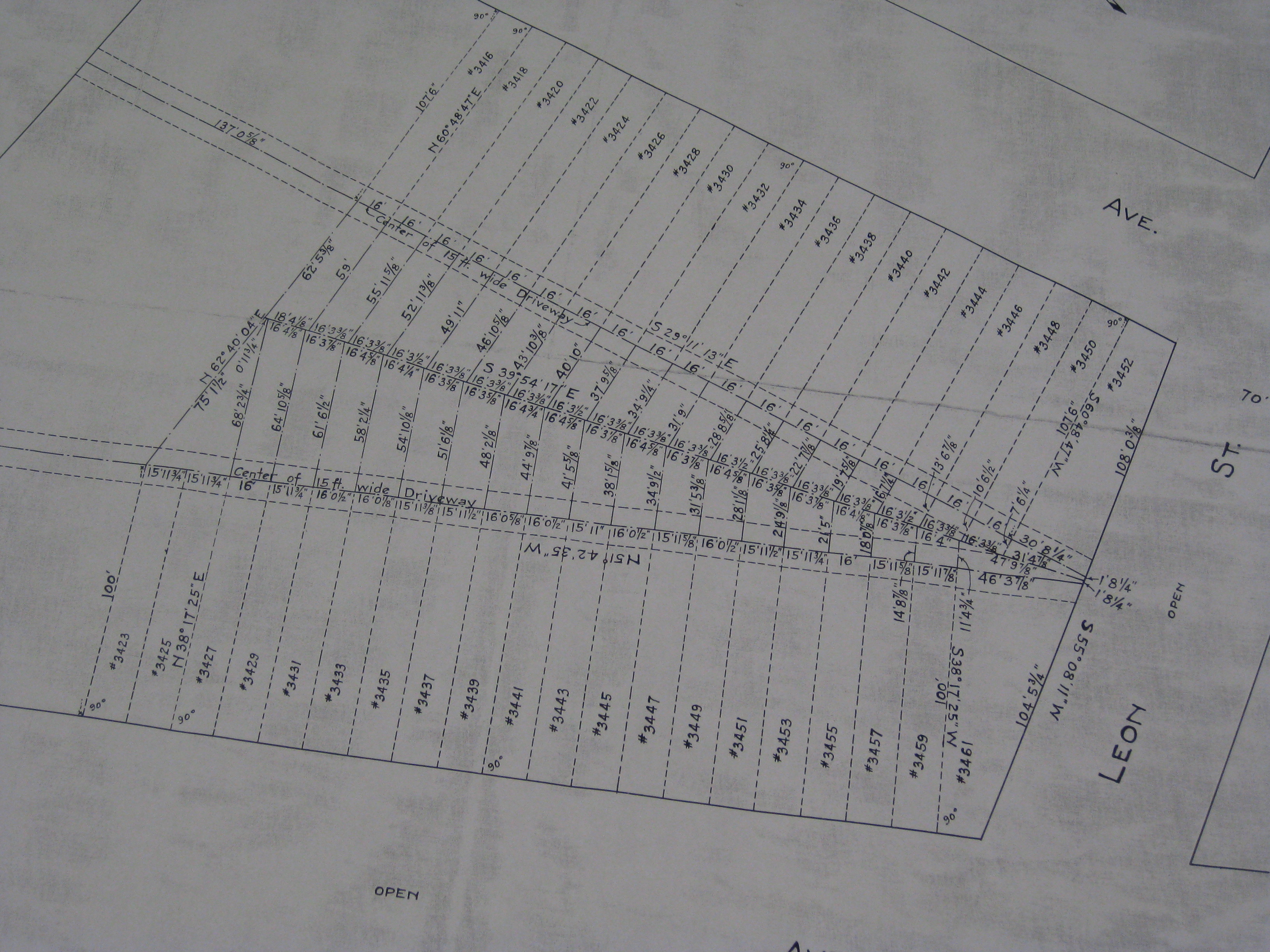 A detailed plan of the lots to be resold to residents who share the common driveway.
