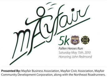 Mayfair resident Mike Ennis designed the logo for the Second Annual  5k Fall Heroes Run, which will honor a firefighter John Redmond.