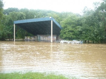 Pennypack Park's stage flooding during Hurricane Irene. Photo by Tom Price.