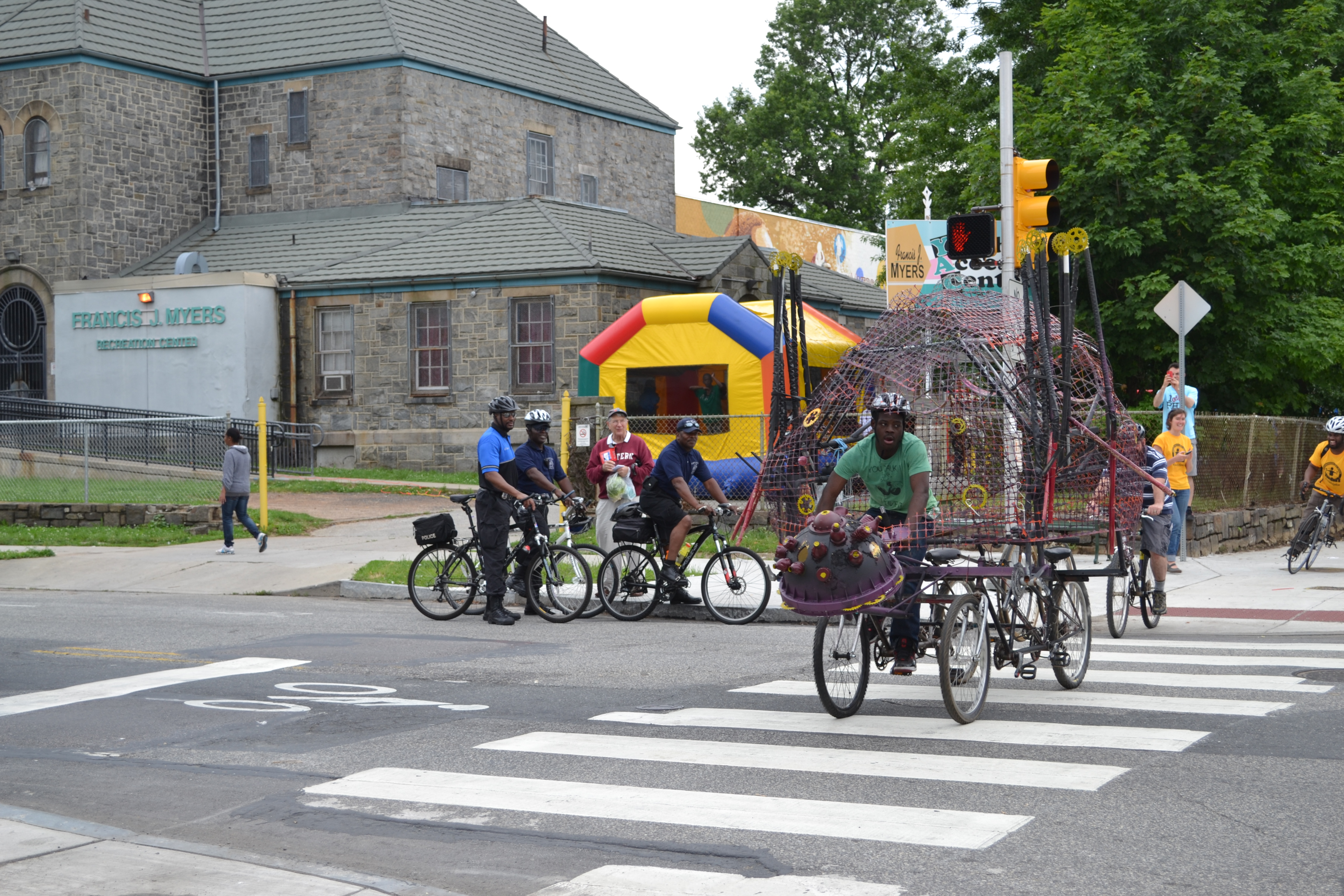 Neighborhood Bike Work's kinetic sculpture joined the ride
