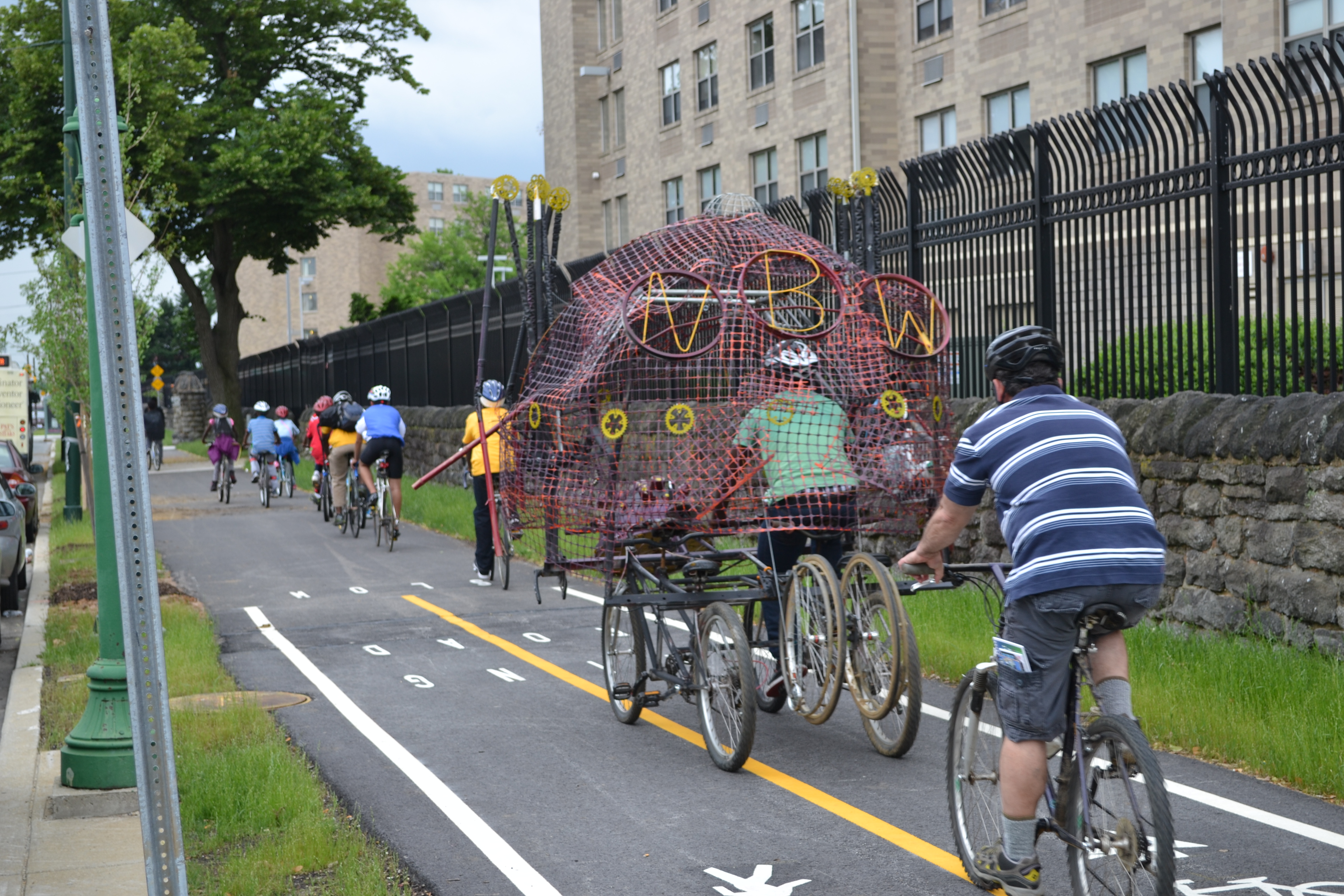 Neighborhood Bike Works youth set off down the greenway